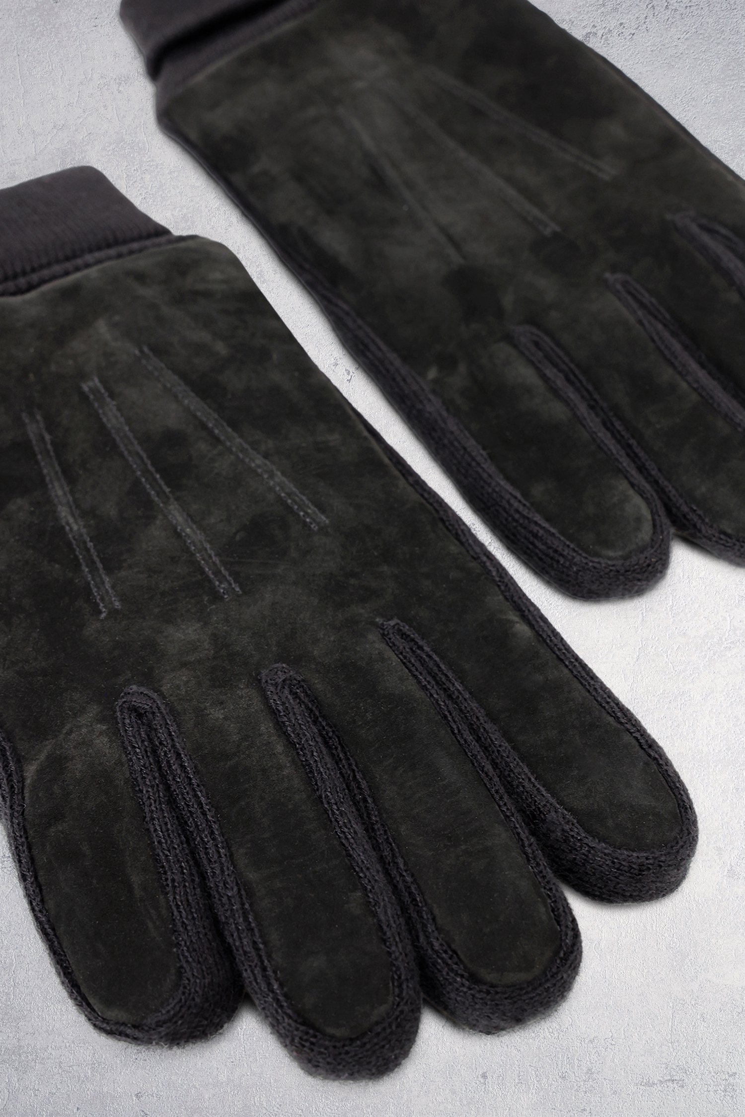 Photo produit 4 de Gants noirs avec accent d'aspect daim de Liberty Island pour Hommes