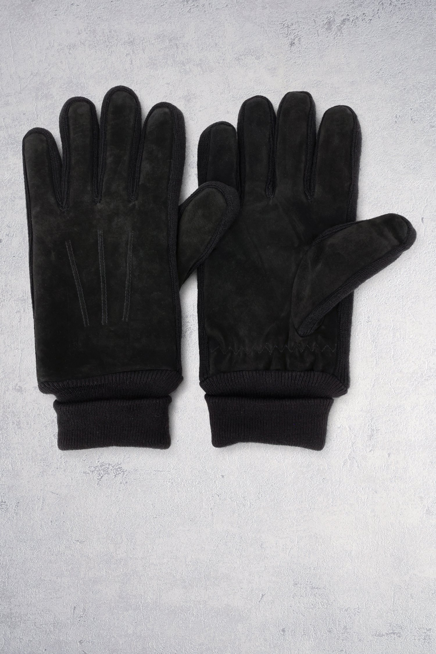 Le devant de Gants noirs avec accent d'aspect daim de Liberty Island pour Hommes