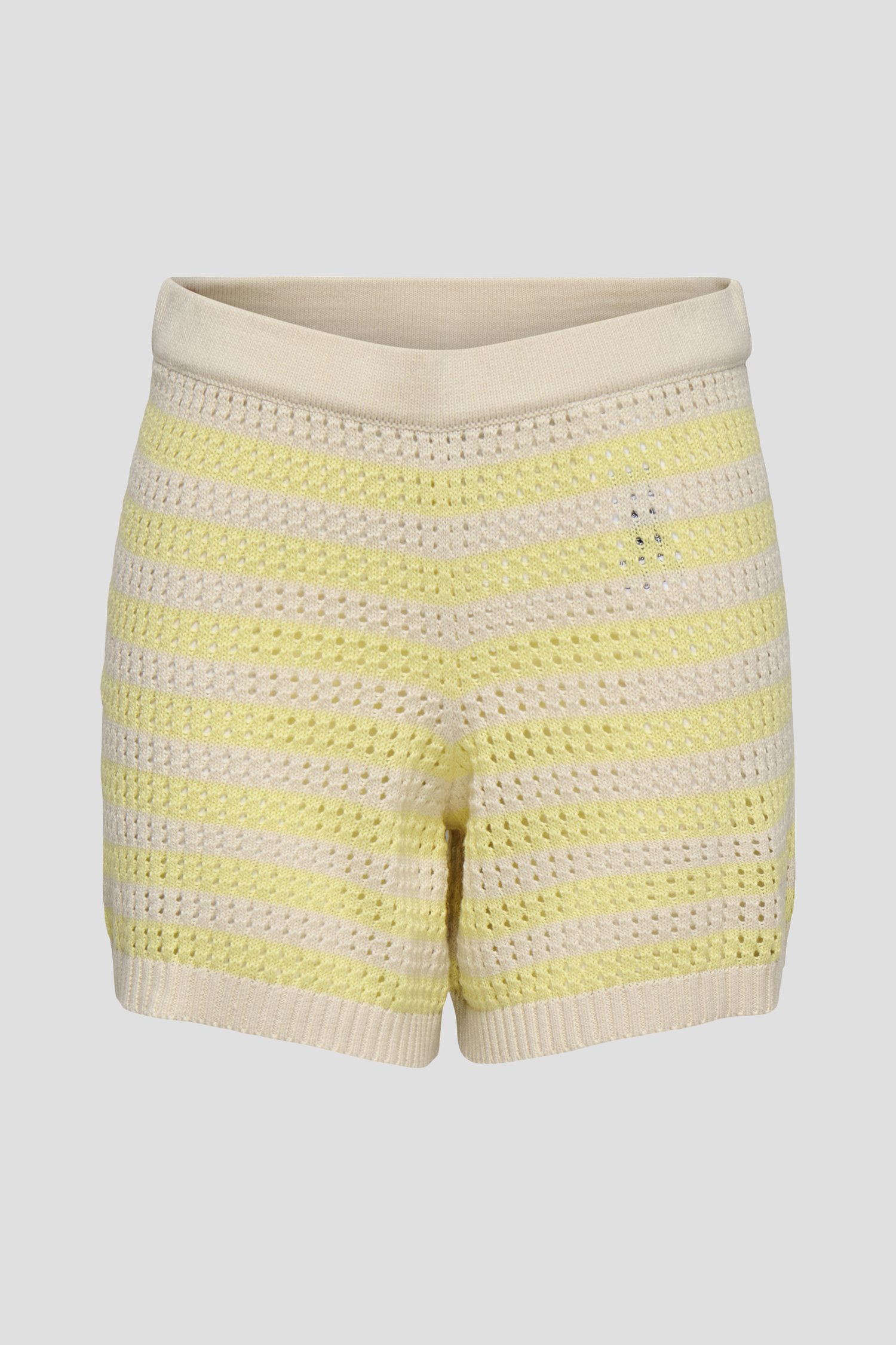 Productfoto 1 van Gebreide short met lichtgeel gestreept motief door JDY voor Dames