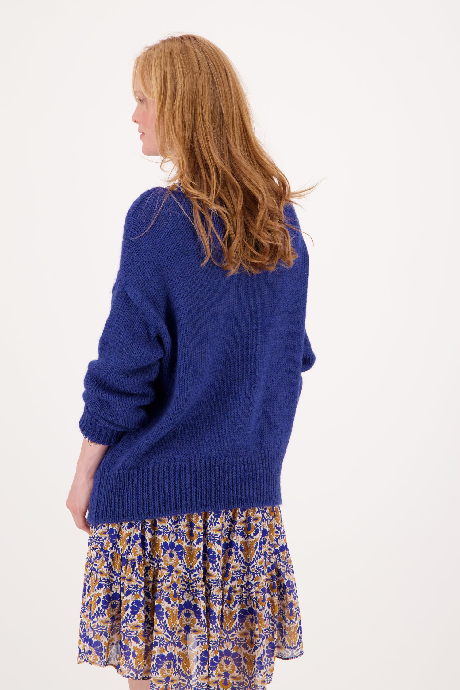 Gehaakte donkerblauwe trui met patroon van More & More voor Dames