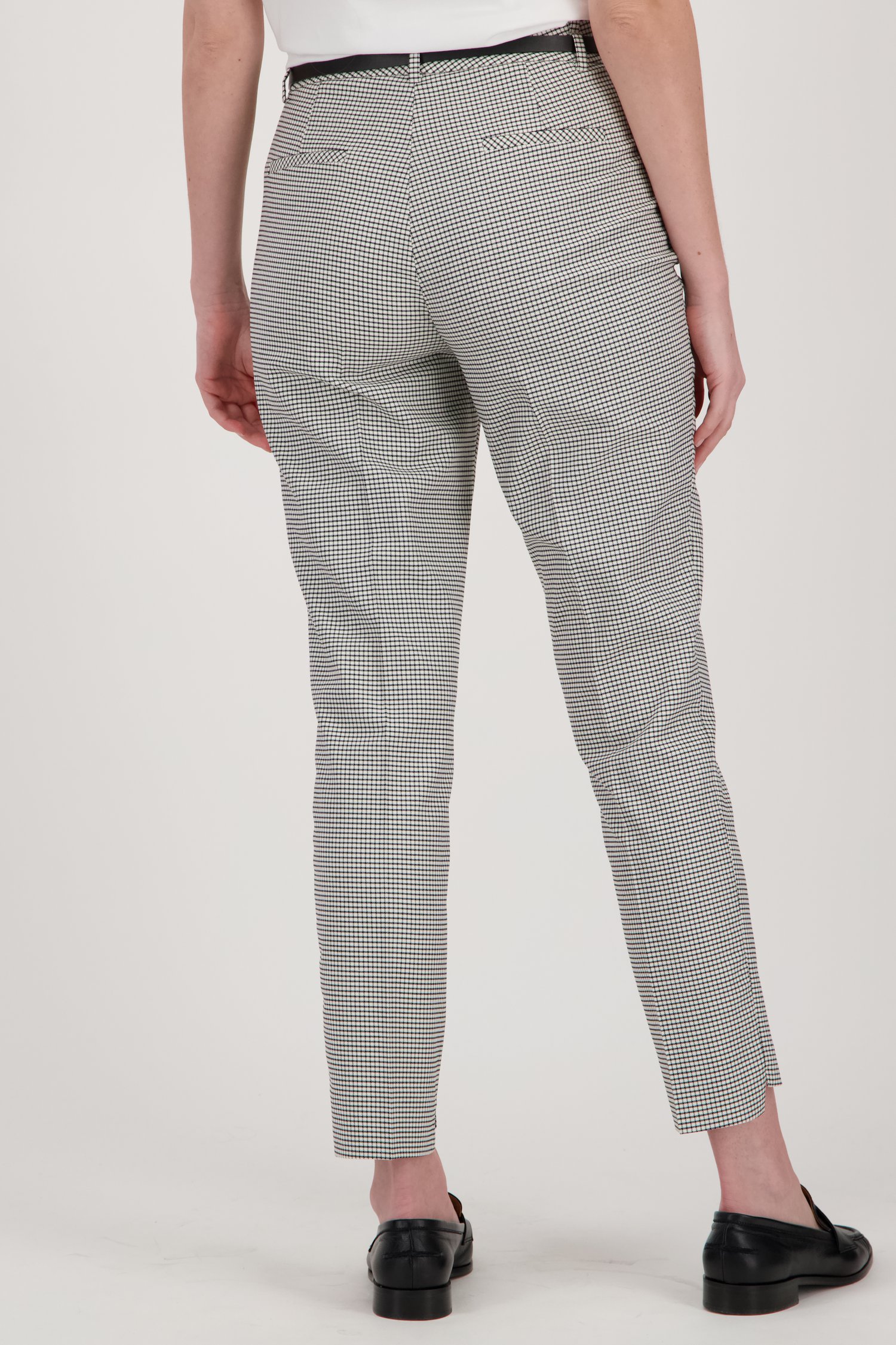 Geklede broek met zwart ruitjesmotief van More & More voor Dames
