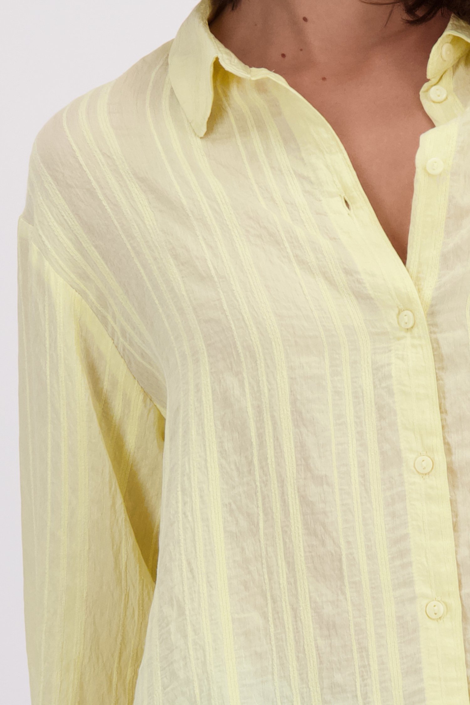 Detail van Gele blouse met gestreept motief door JDY voor Dames