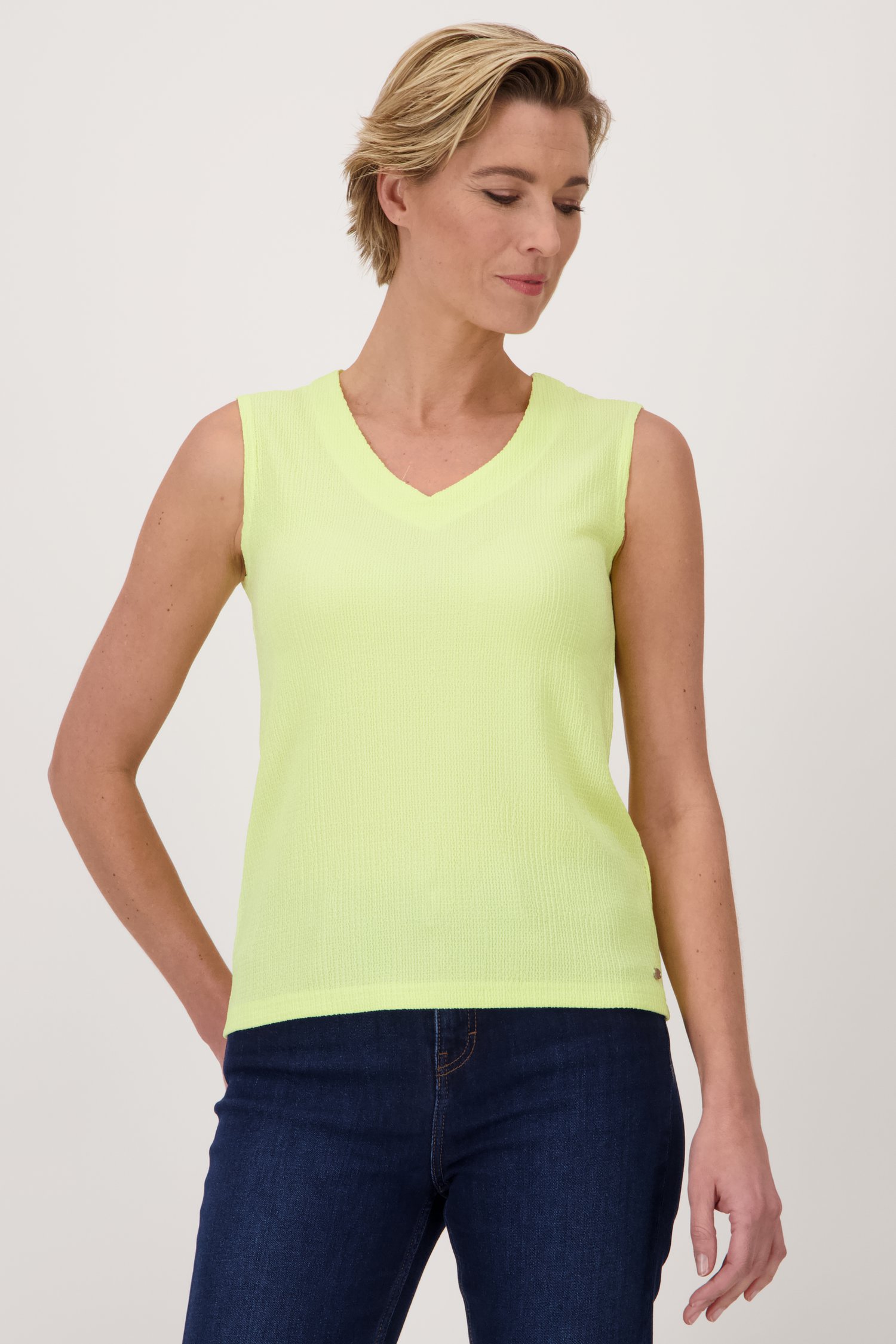Gele top in structuurstof van Claude Arielle voor Dames