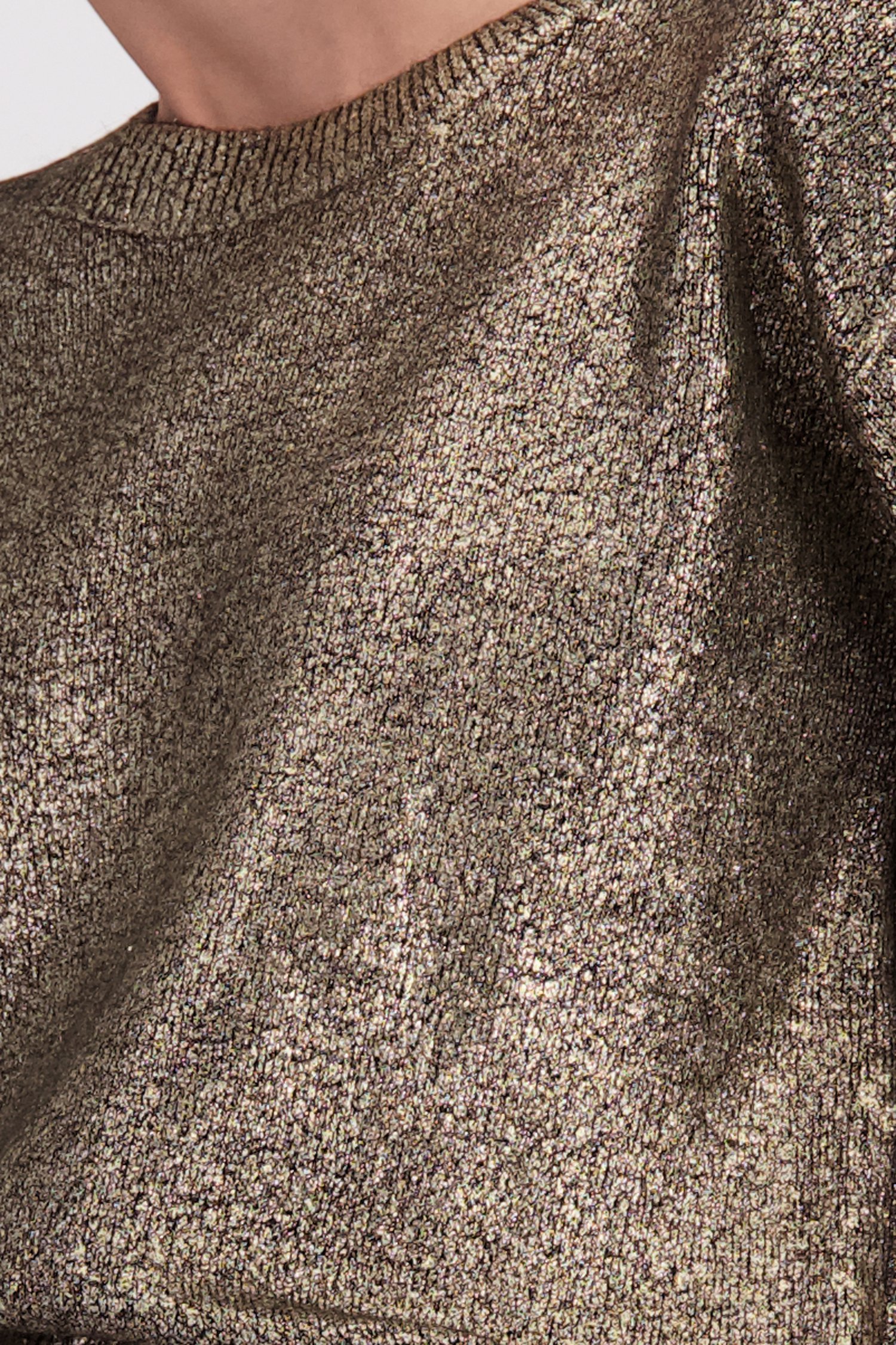 Detail van Gemêleerd bronzen truitje met 3/4 mouwen door D'Auvry voor Dames