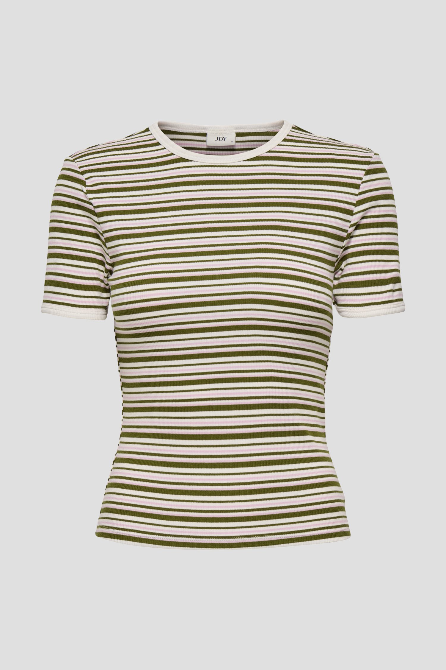 Productfoto 1 van Geribd t-shirt met kleurrijk gestreept motief door JDY voor Dames