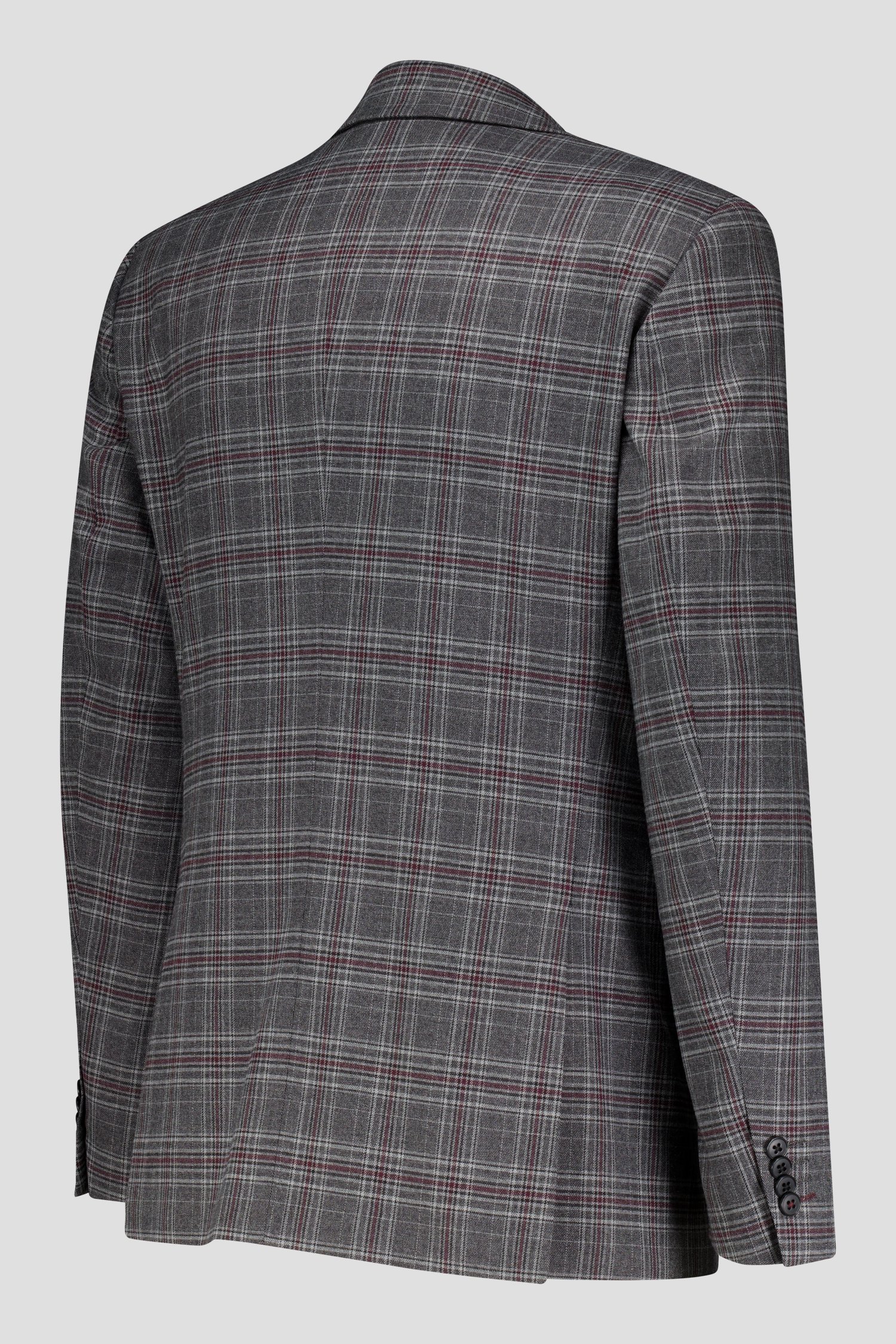 Geruite blazer in grijs en bordeaux - Slim fit van Upper East voor Heren