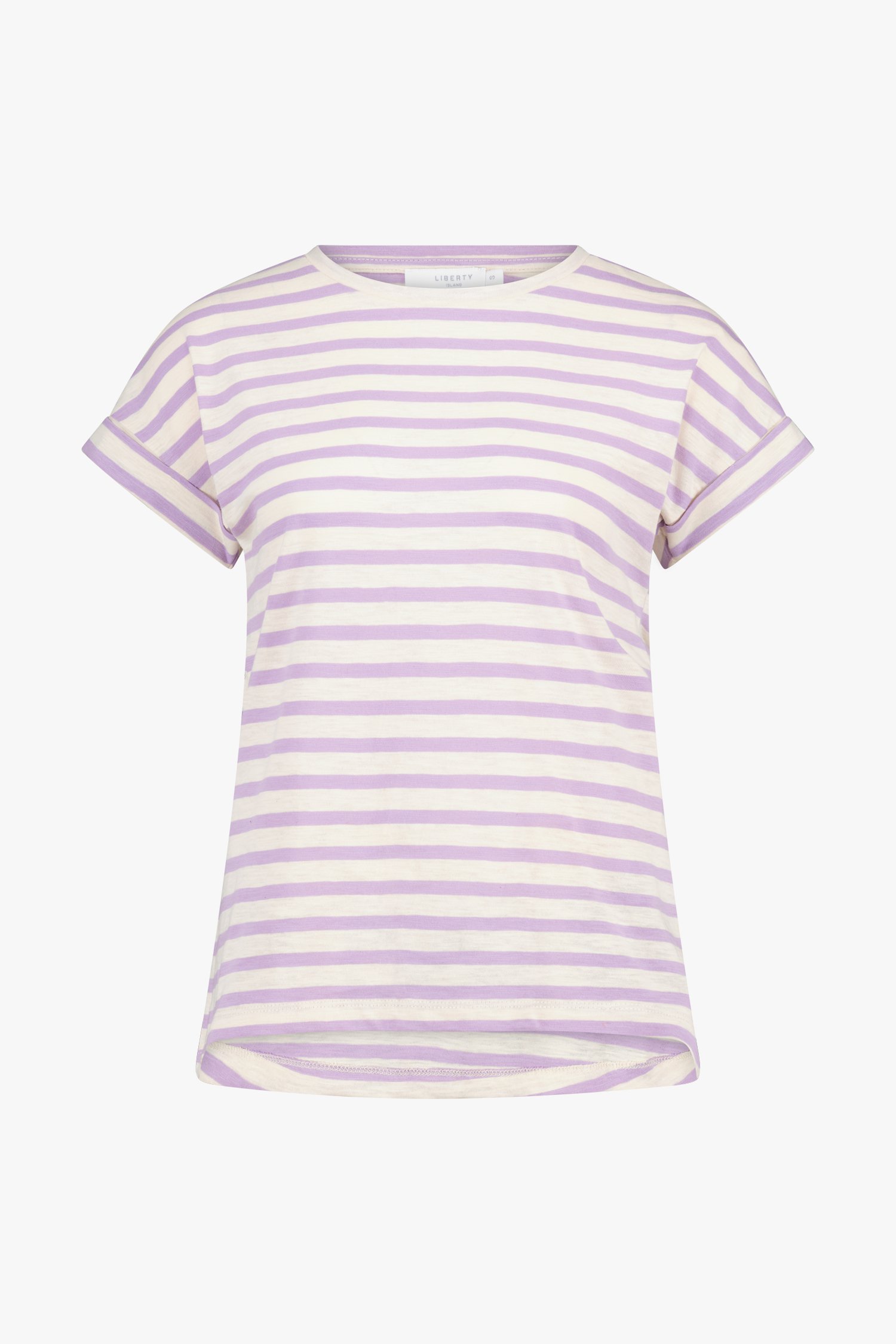 Gestreept T-shirt in ecru en lichtpaars van Liberty Island voor Dames