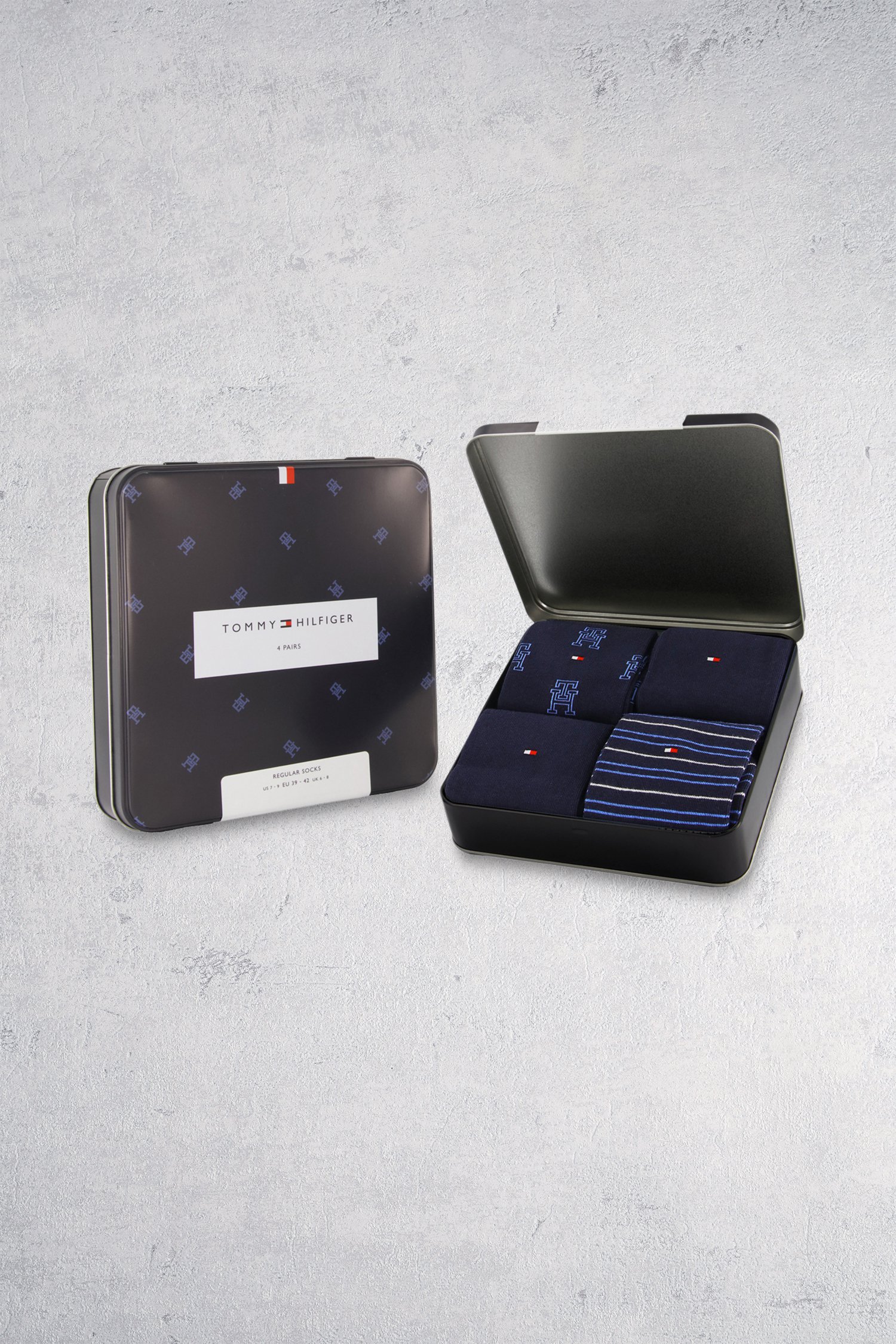Giftbox navy sokken - 4 paar  van Tommy Hilfiger voor Heren