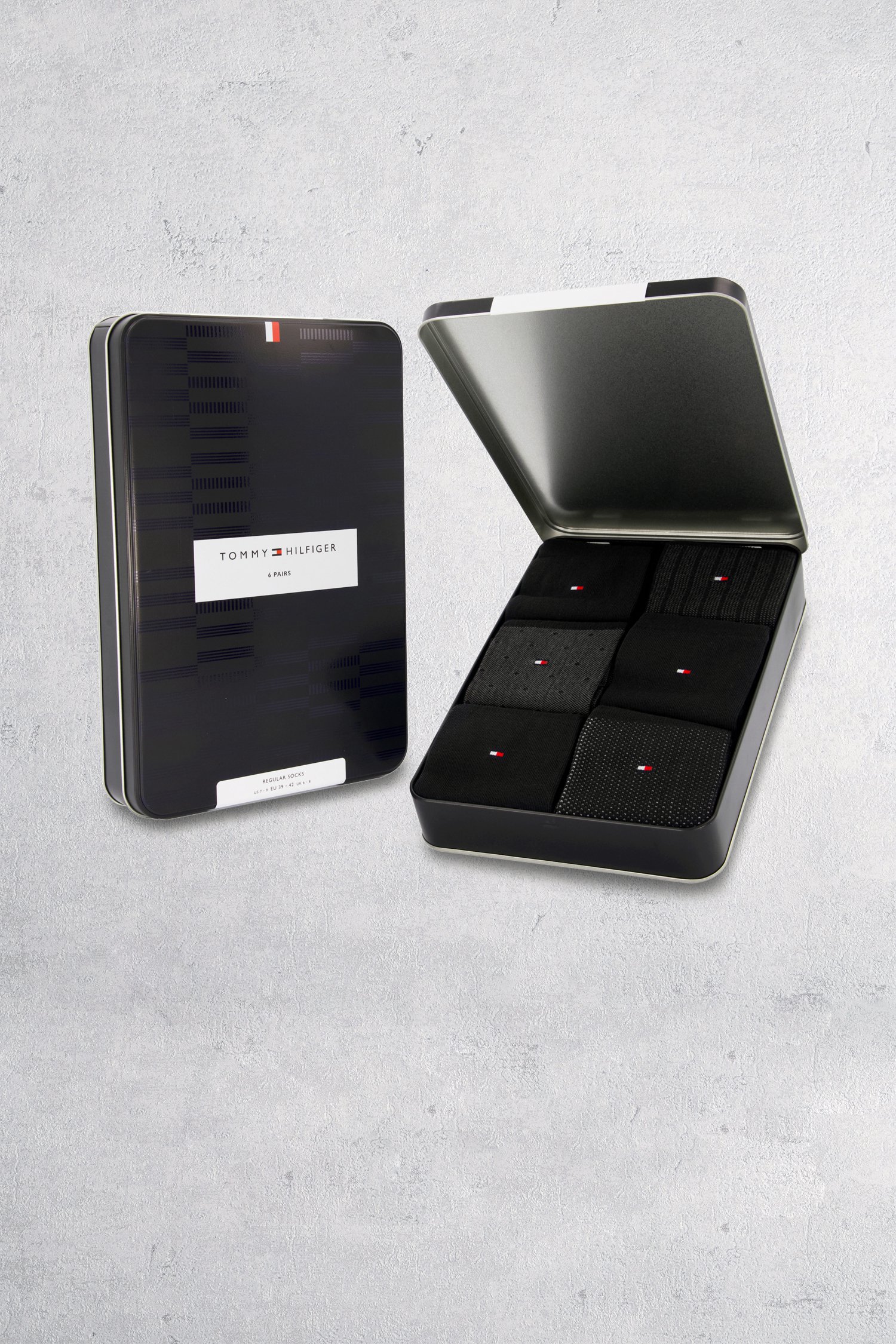 Giftbox zwarte sokken - 6 paar  van Tommy Hilfiger voor Heren