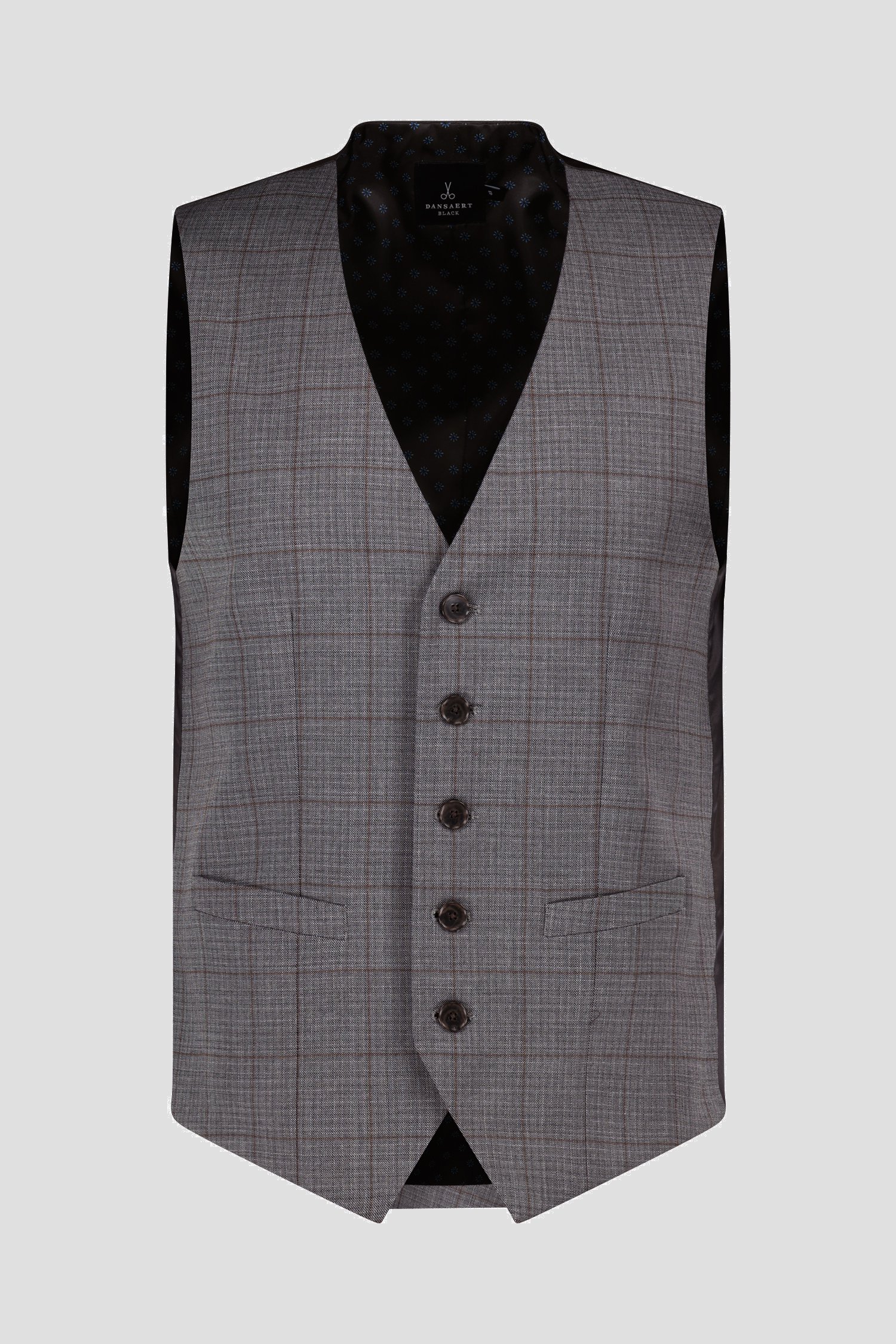 Photo produit 1 de Gilet à carreaux gris - Roald de Dansaert Black pour Hommes