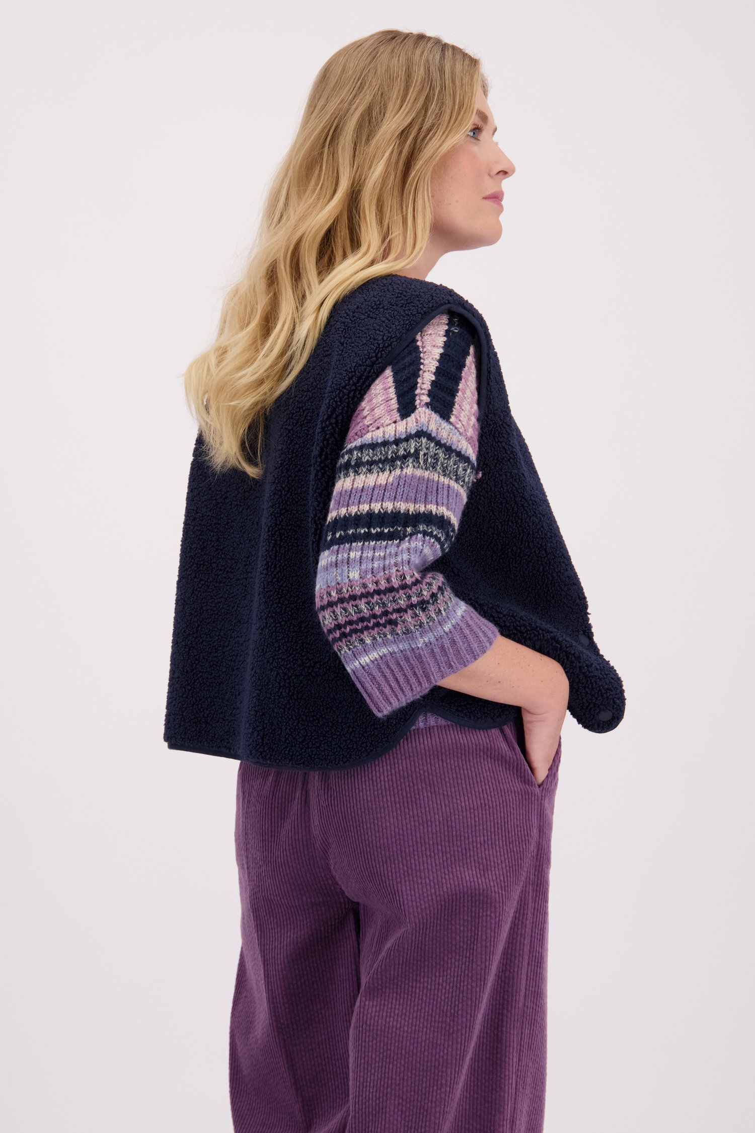 Le dos de Gilet bleu réversible de Libelle pour Femmes