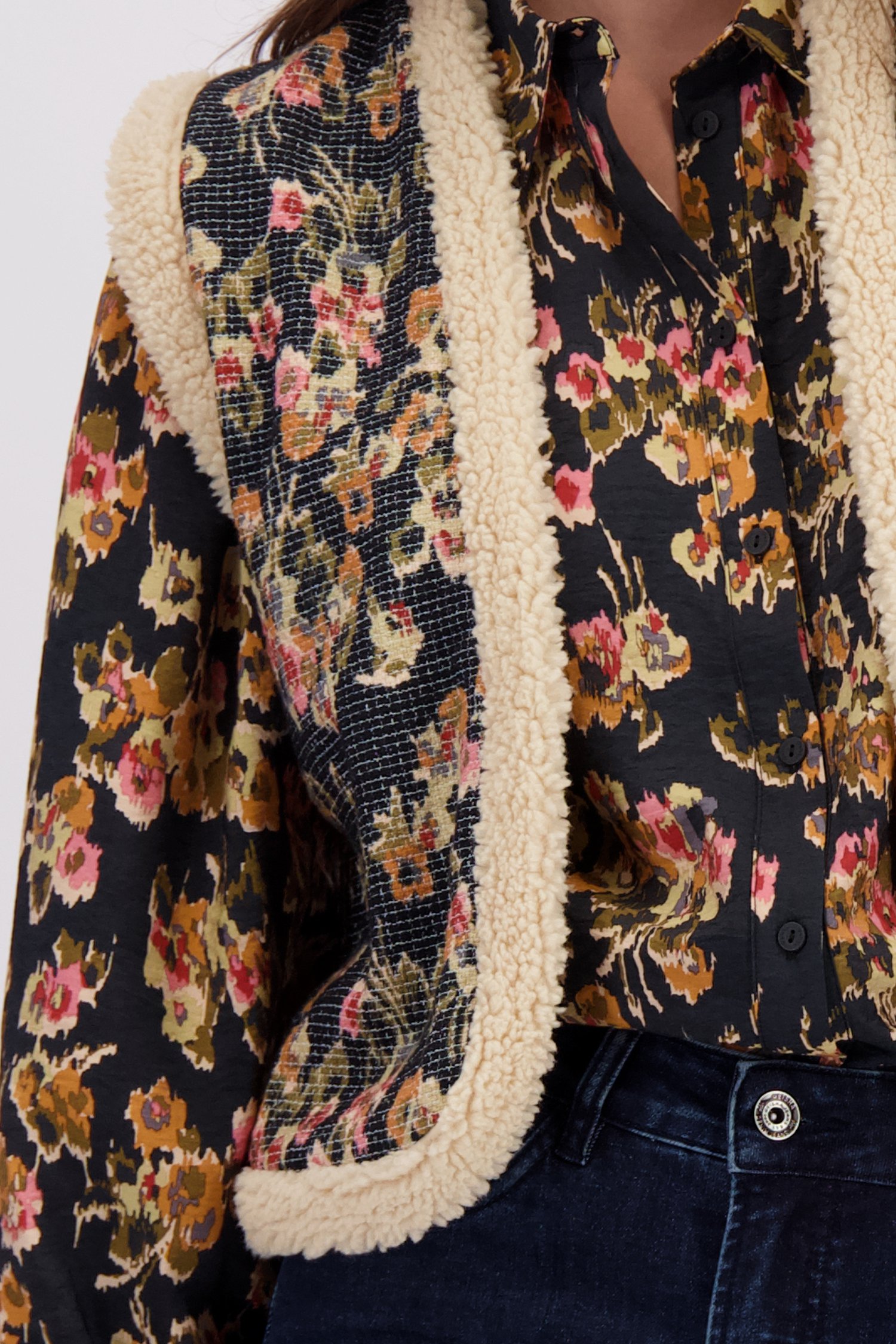 Détail de Gilet sans manches à imprimé de Geisha pour Femmes