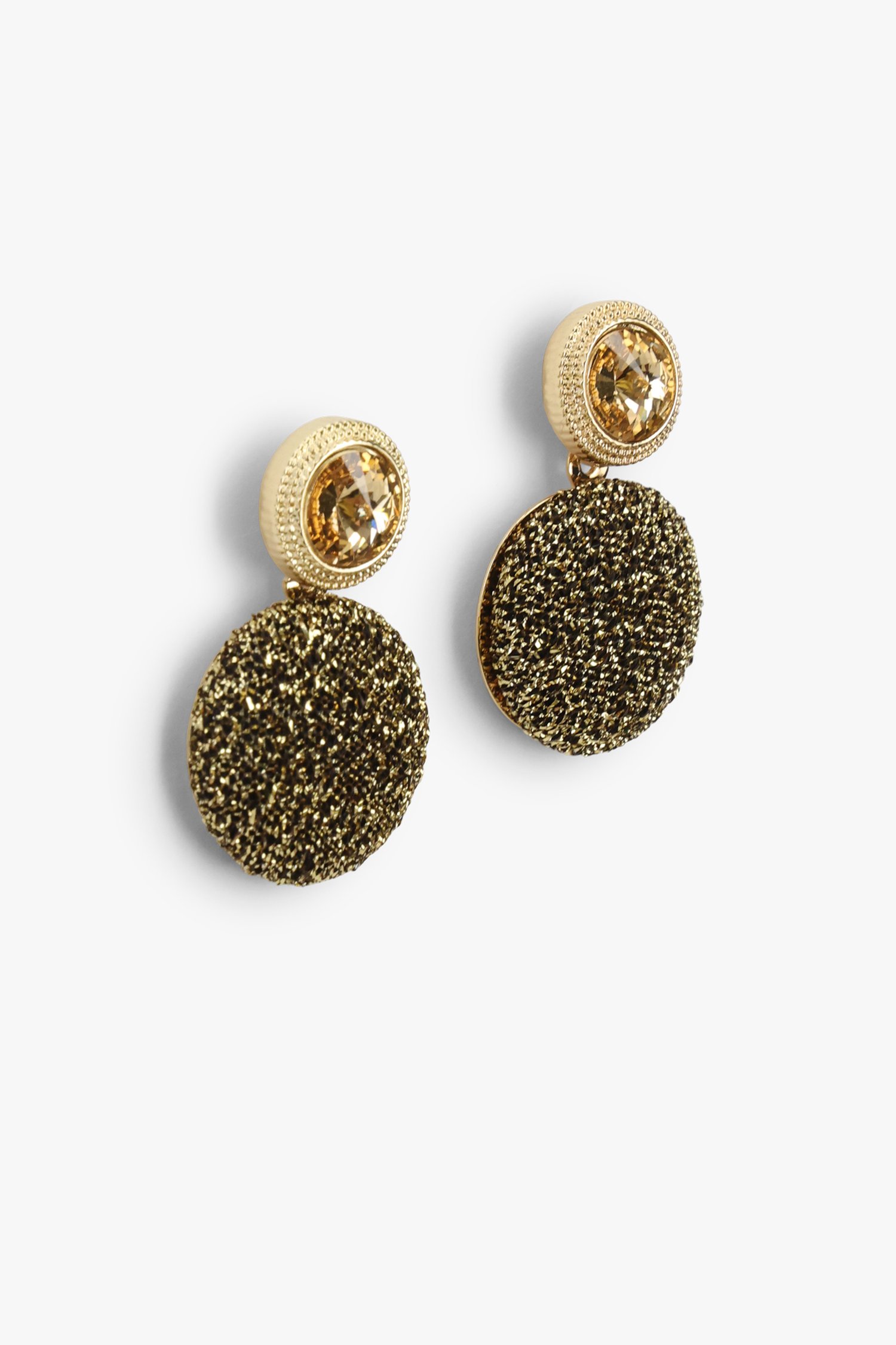 Gouden, glitterende oorbellen van Liberty Island voor Dames