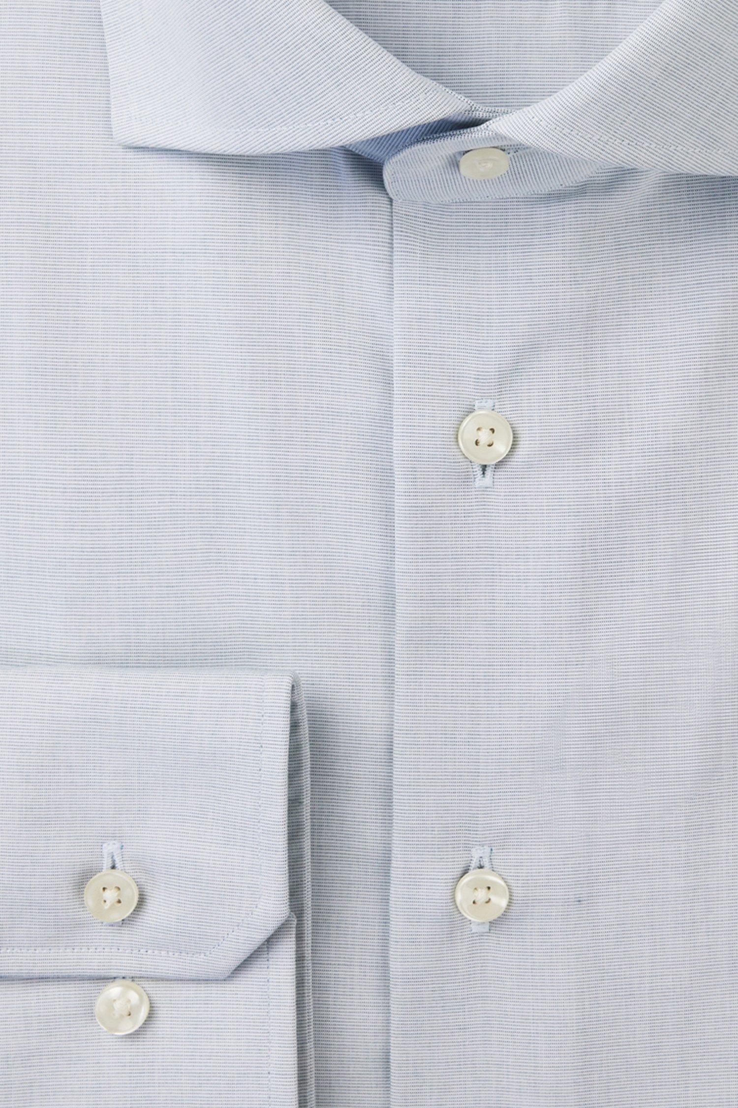 Grijs hemd met groene schijn - Slim fit van Michaelis voor Heren