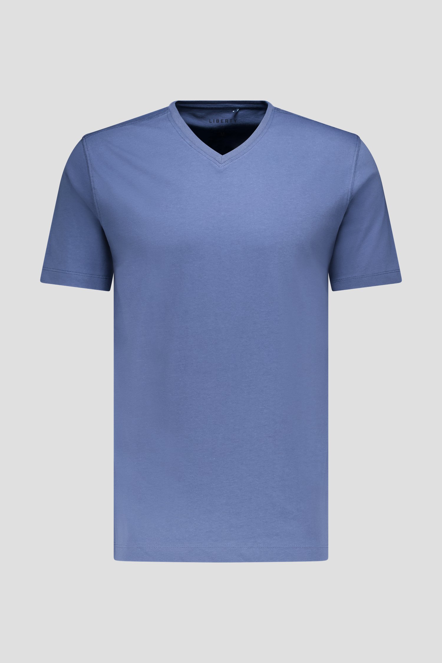 Grijsblauw T-shirt met V-hals van Liberty Island voor Heren