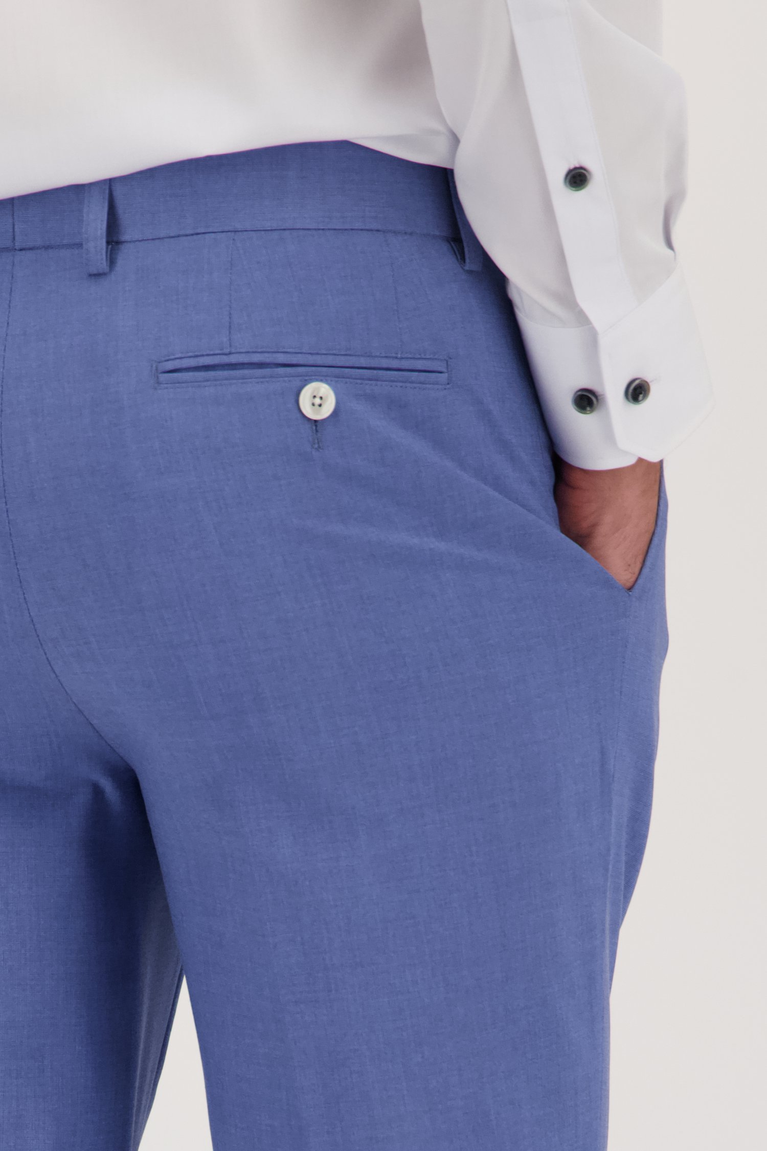 Grijsblauwe kostuumbroek - Swayze - Slim fit  van Dansaert Black voor Heren