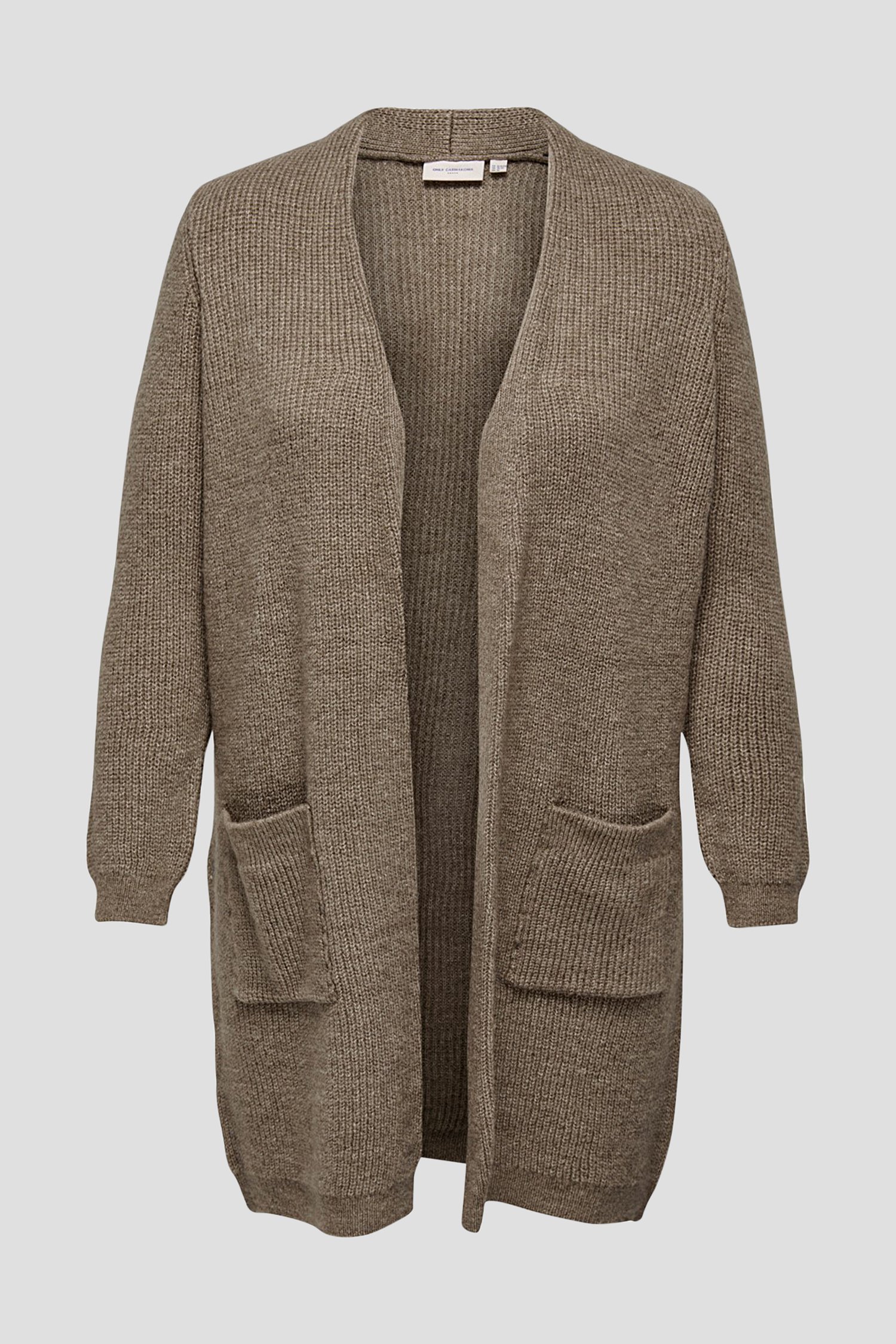 Grijsbruine lange cardigan van Only Carmakoma voor Dames