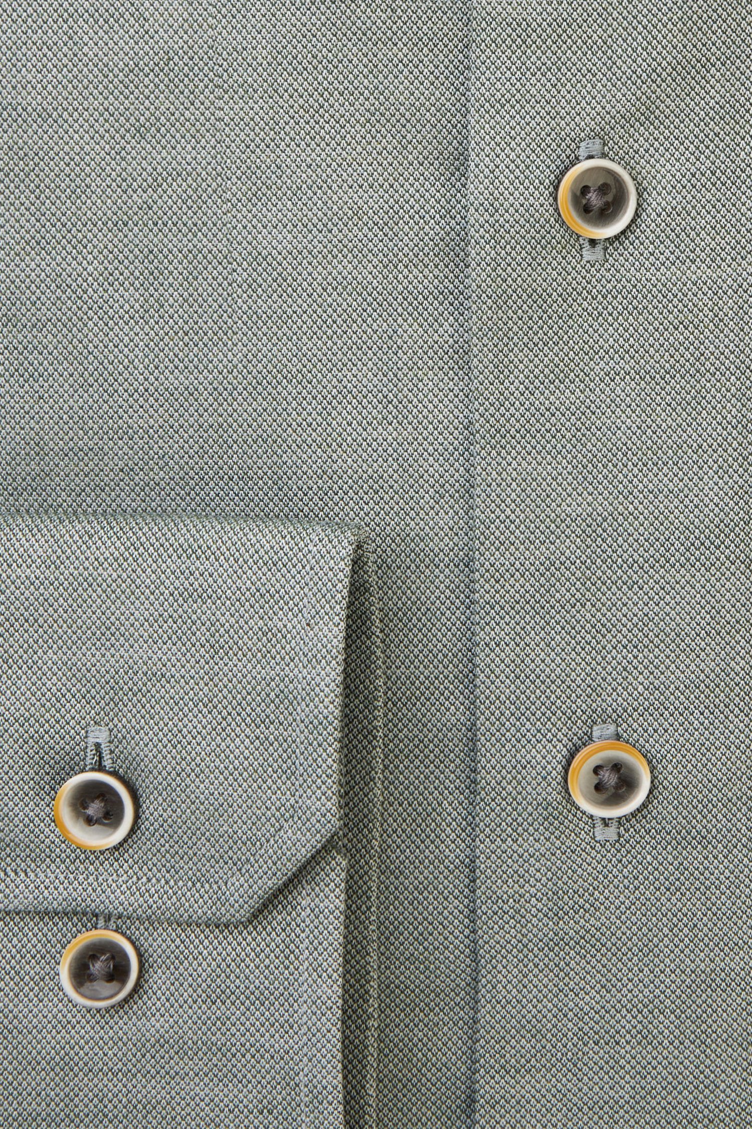 Grijsgroen hemd - slim fit van Michaelis voor Heren