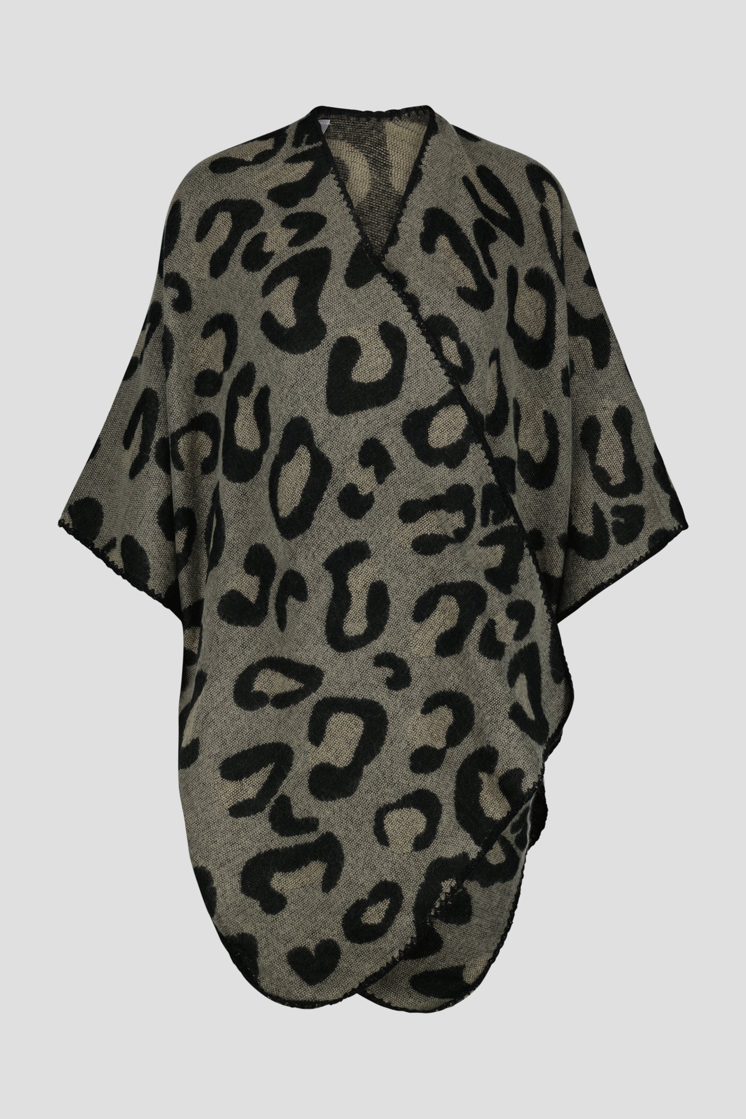 Grijze cape met animal print van Liberty Island voor Dames