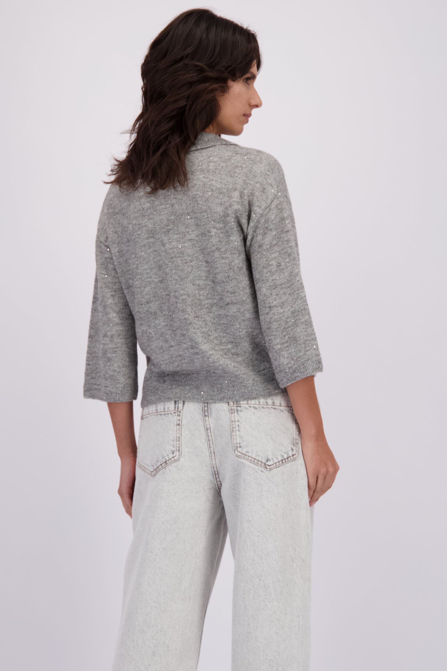 Achterkant van Grijze cardigan met glitter door Louise voor Dames