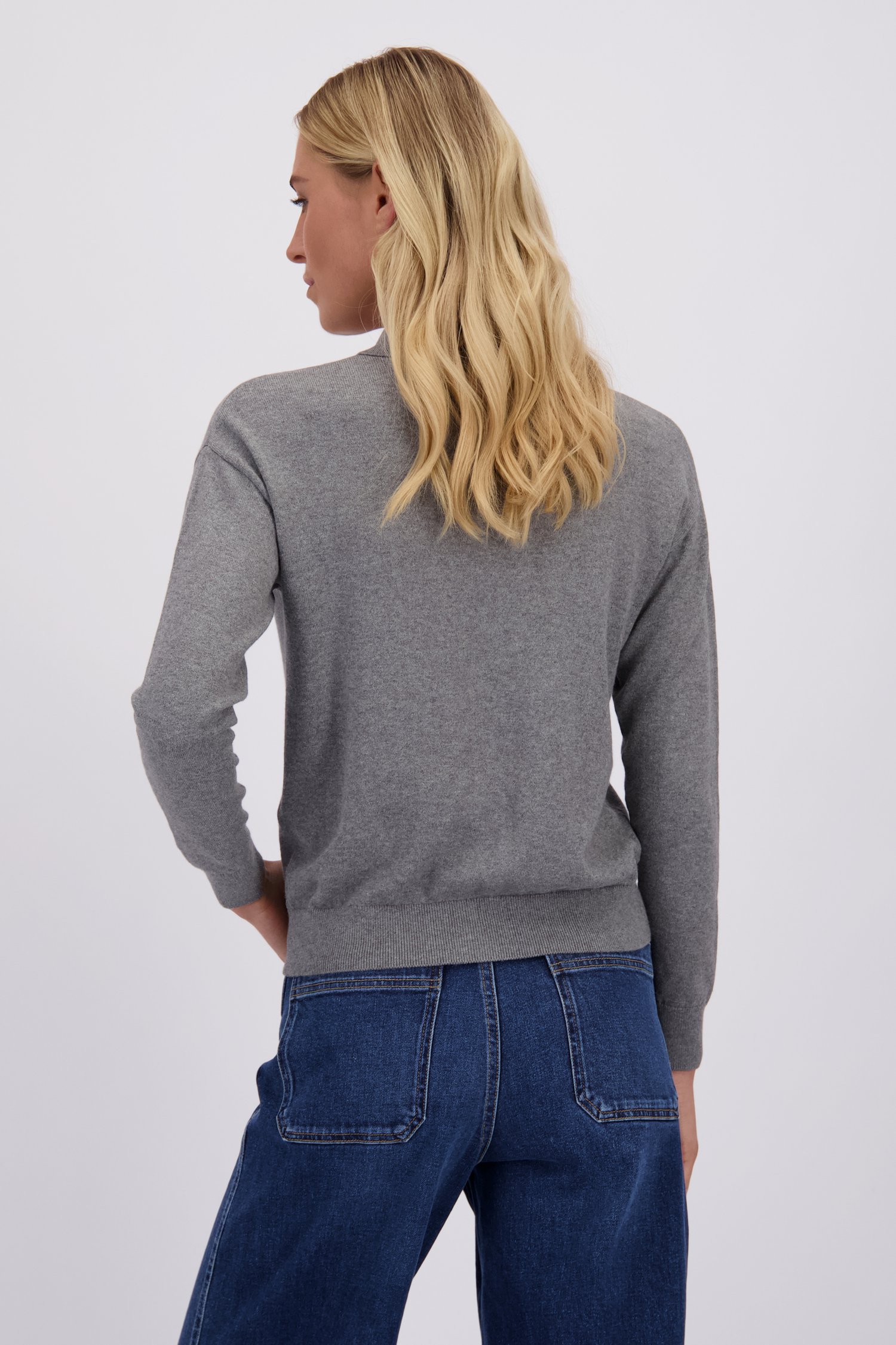Achterkant van Grijze cardigan met polokraag door Liberty Island voor Dames