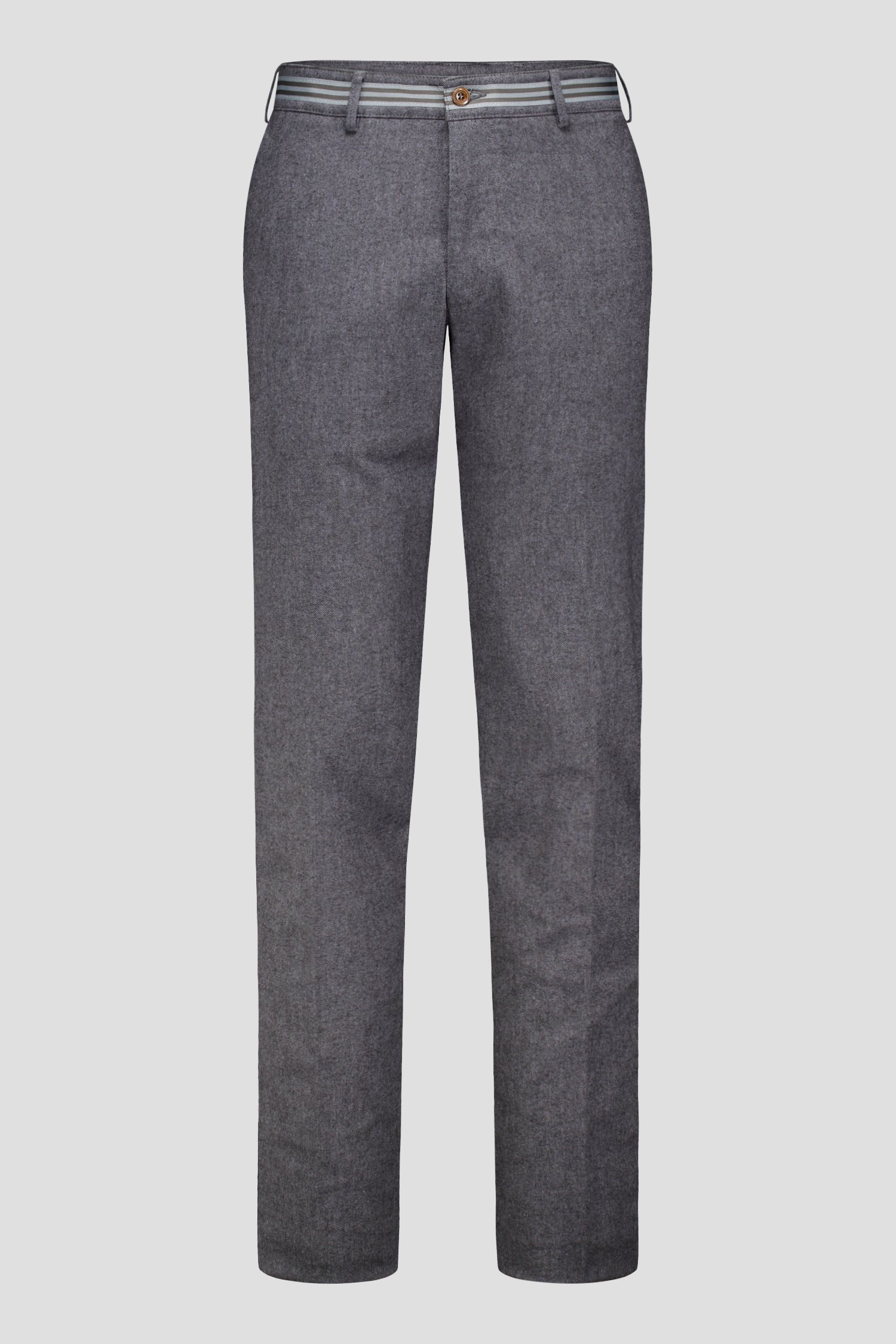 Productfoto 1 van Grijze gemêleerde chino - Milano - Slim fit door Brassville voor Heren