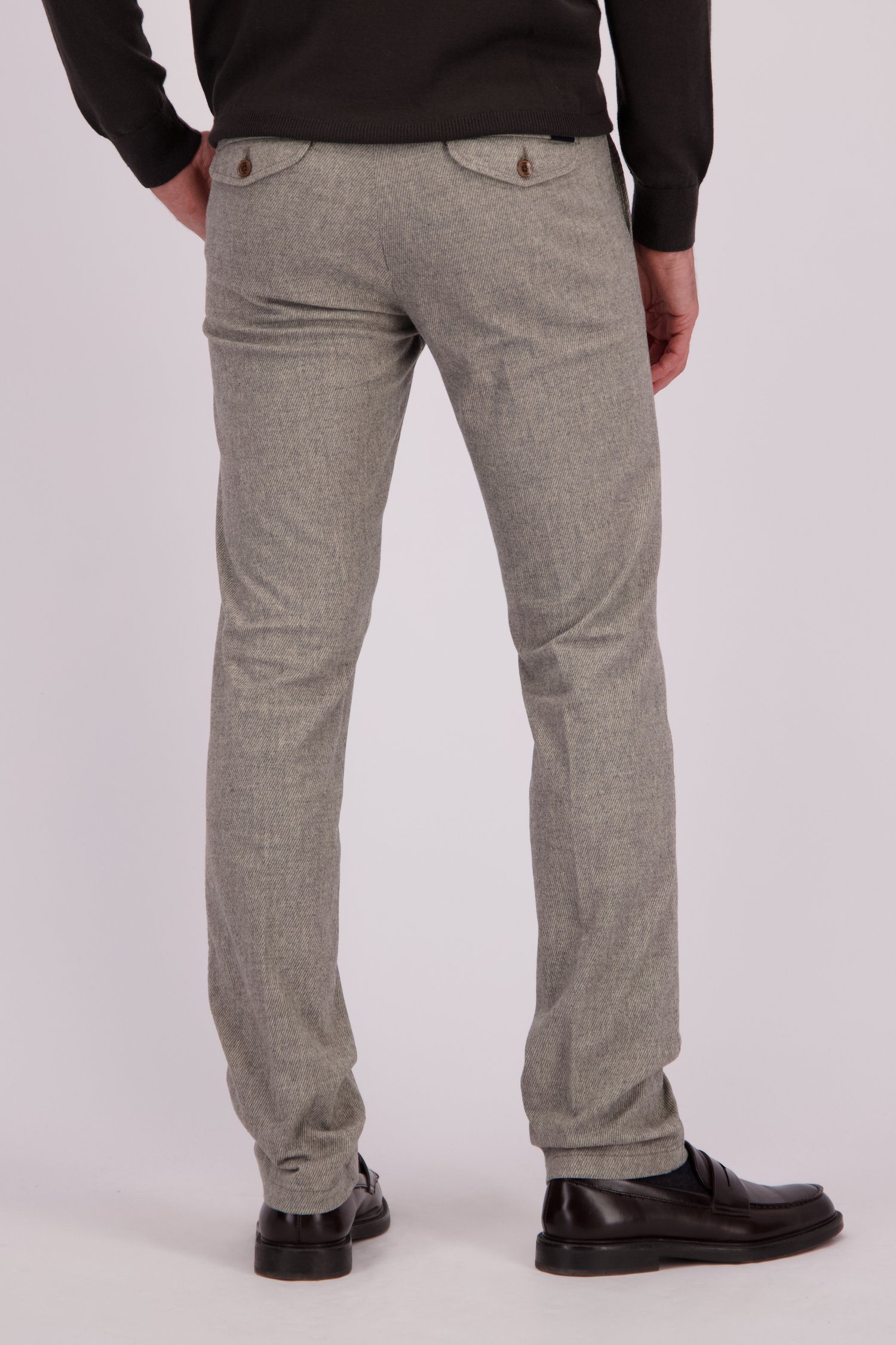 Achterkant van Grijze gemêleerde chino - New York -  Regular fit  door Brassville voor Heren