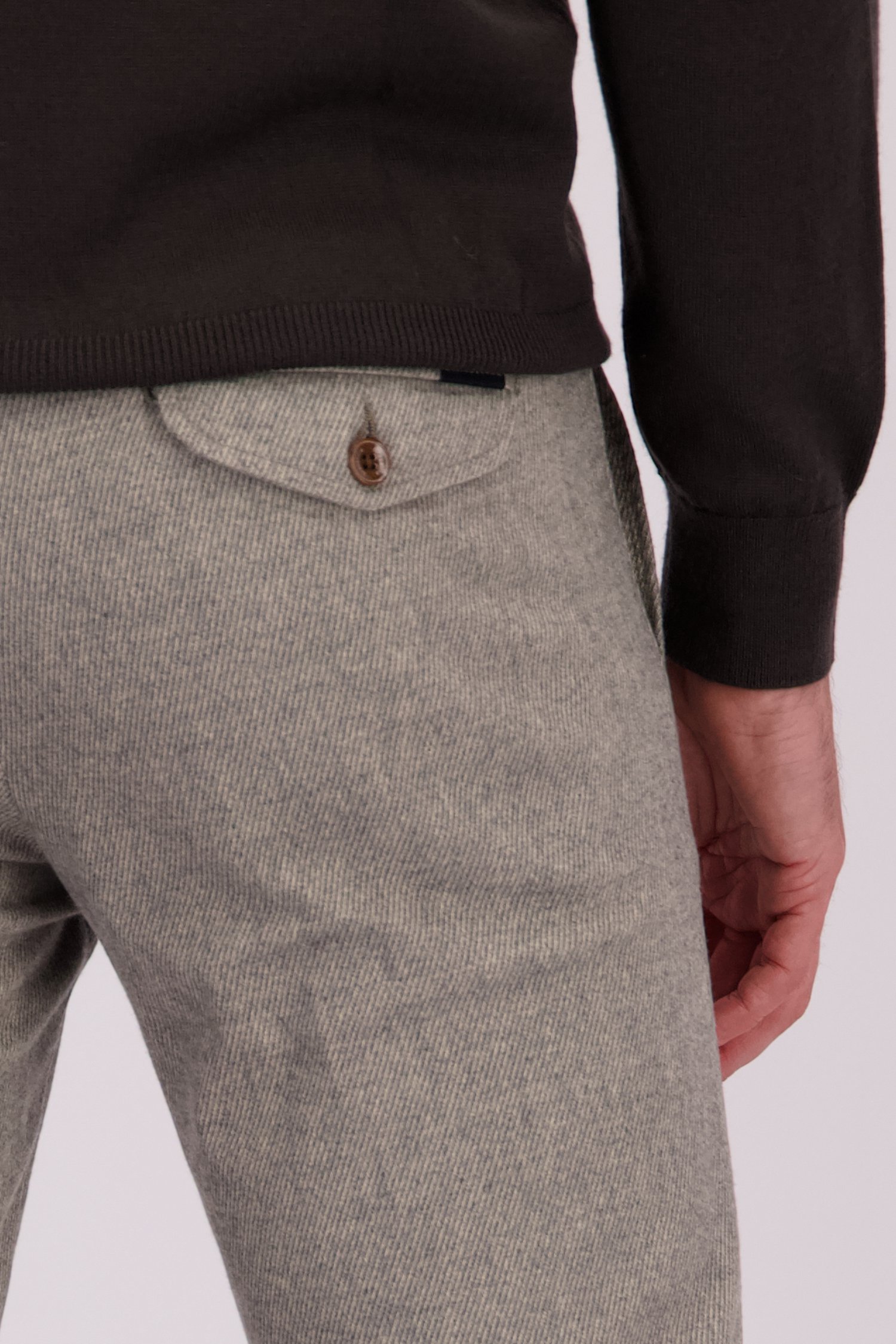 Detail van Grijze gemêleerde chino - New York -  Regular fit  door Brassville voor Heren