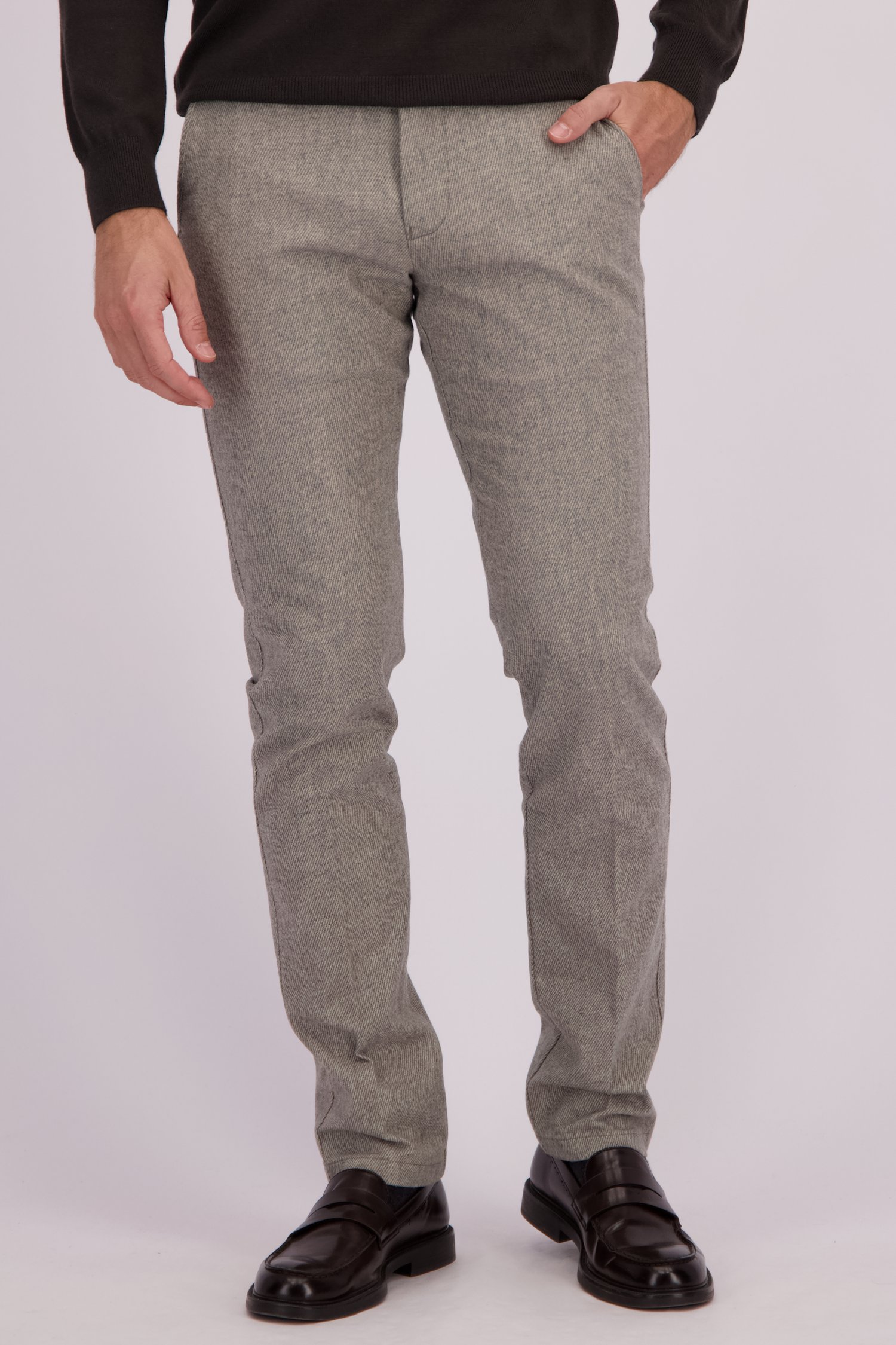 Voorkant van Grijze gemêleerde chino - New York -  Regular fit  door Brassville voor Heren