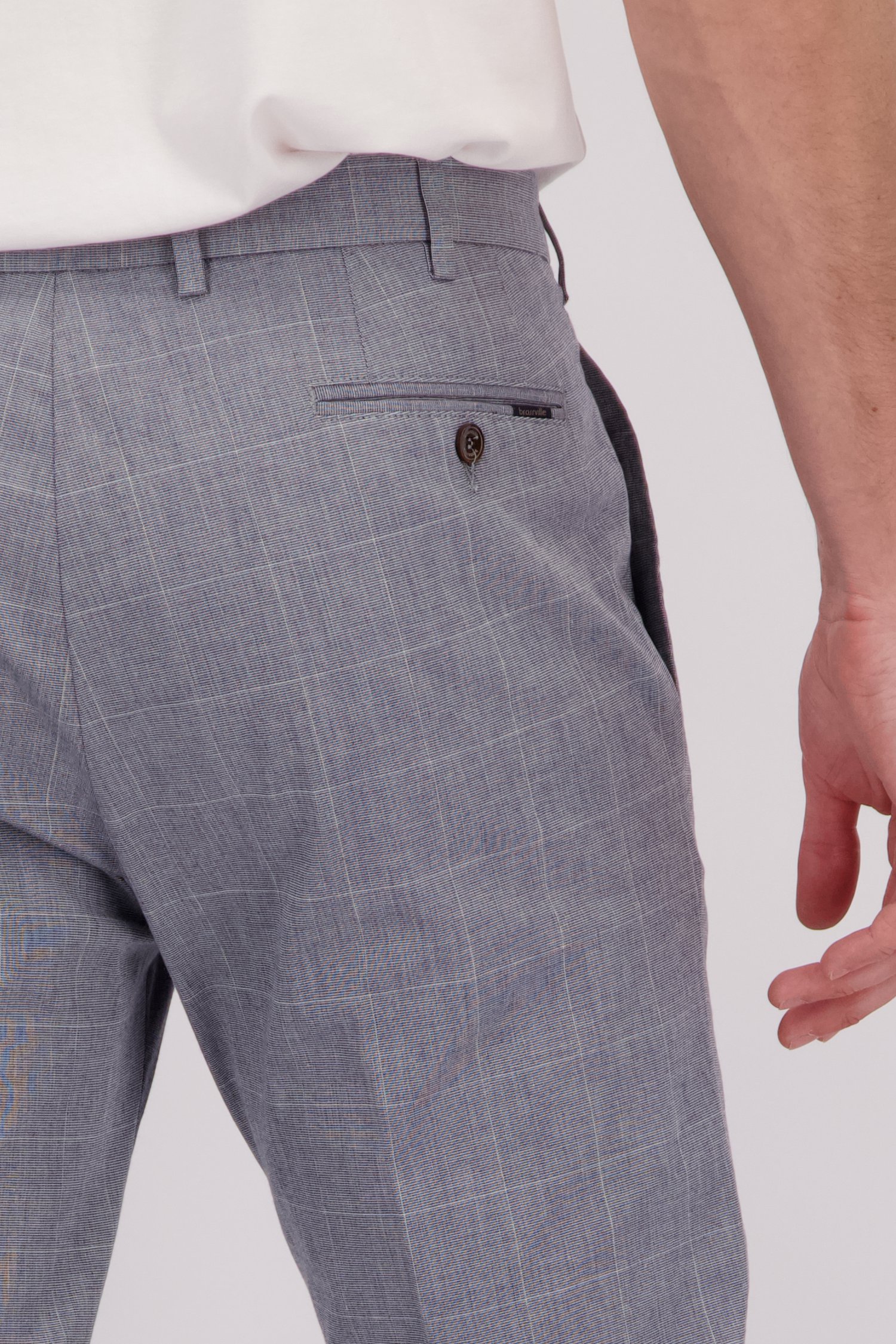 Grijze geruite chino - Vancouver - Regular fit van Brassville voor Heren