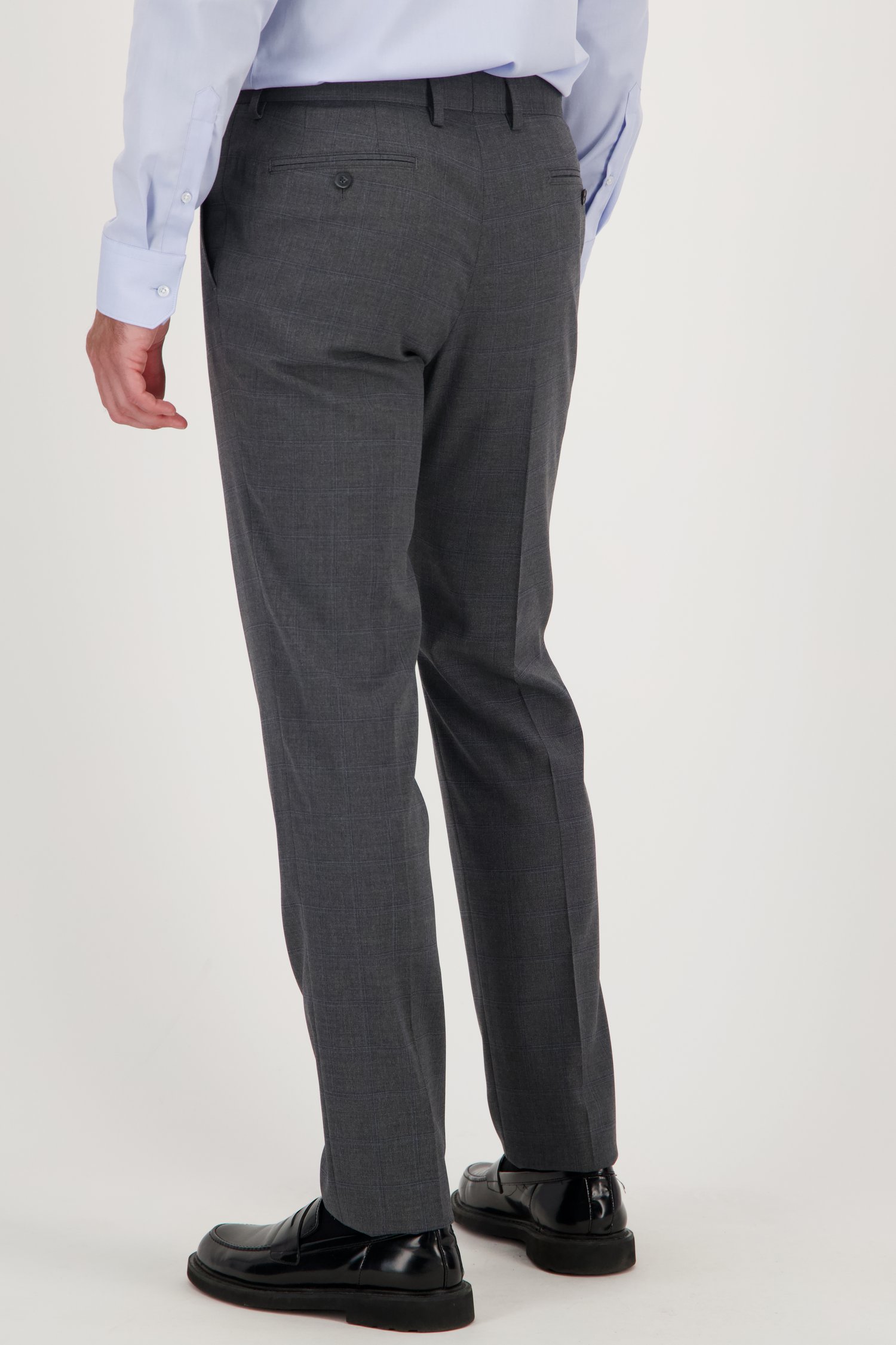 Grijze geruite kostuumbroek - Serge - Slim fit van Dansaert Black voor Heren