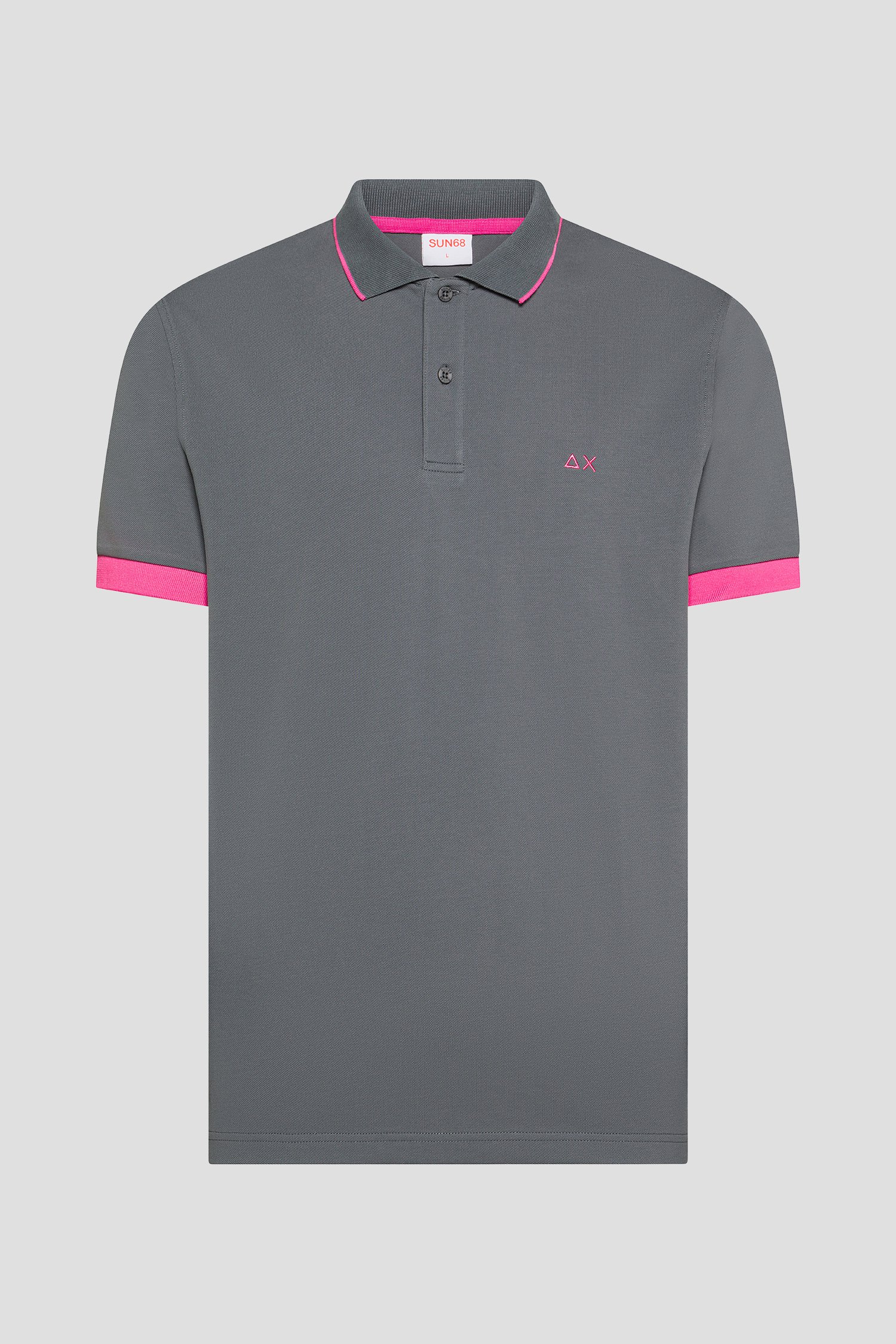 Productfoto 1 van Grijze polo met fluo roze accent door Sun68 voor Heren