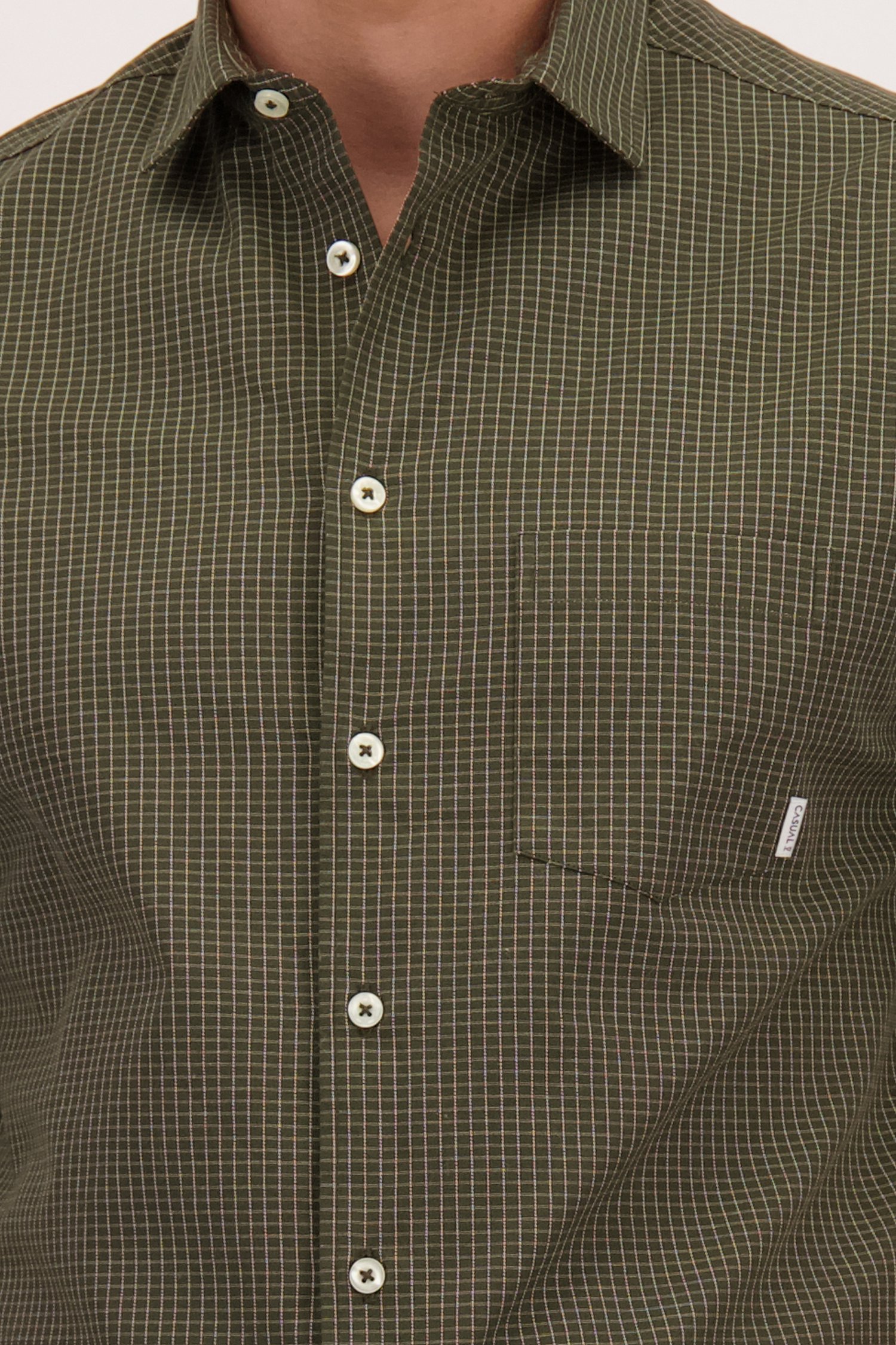 Detail van Groen geruit hemd - regular fit door Casual Five voor Heren