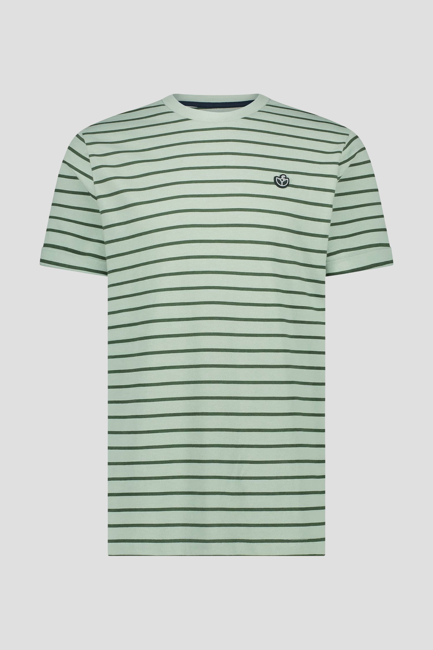 Groen gestreept T-shirt met ronde hals van Bluefields voor Heren