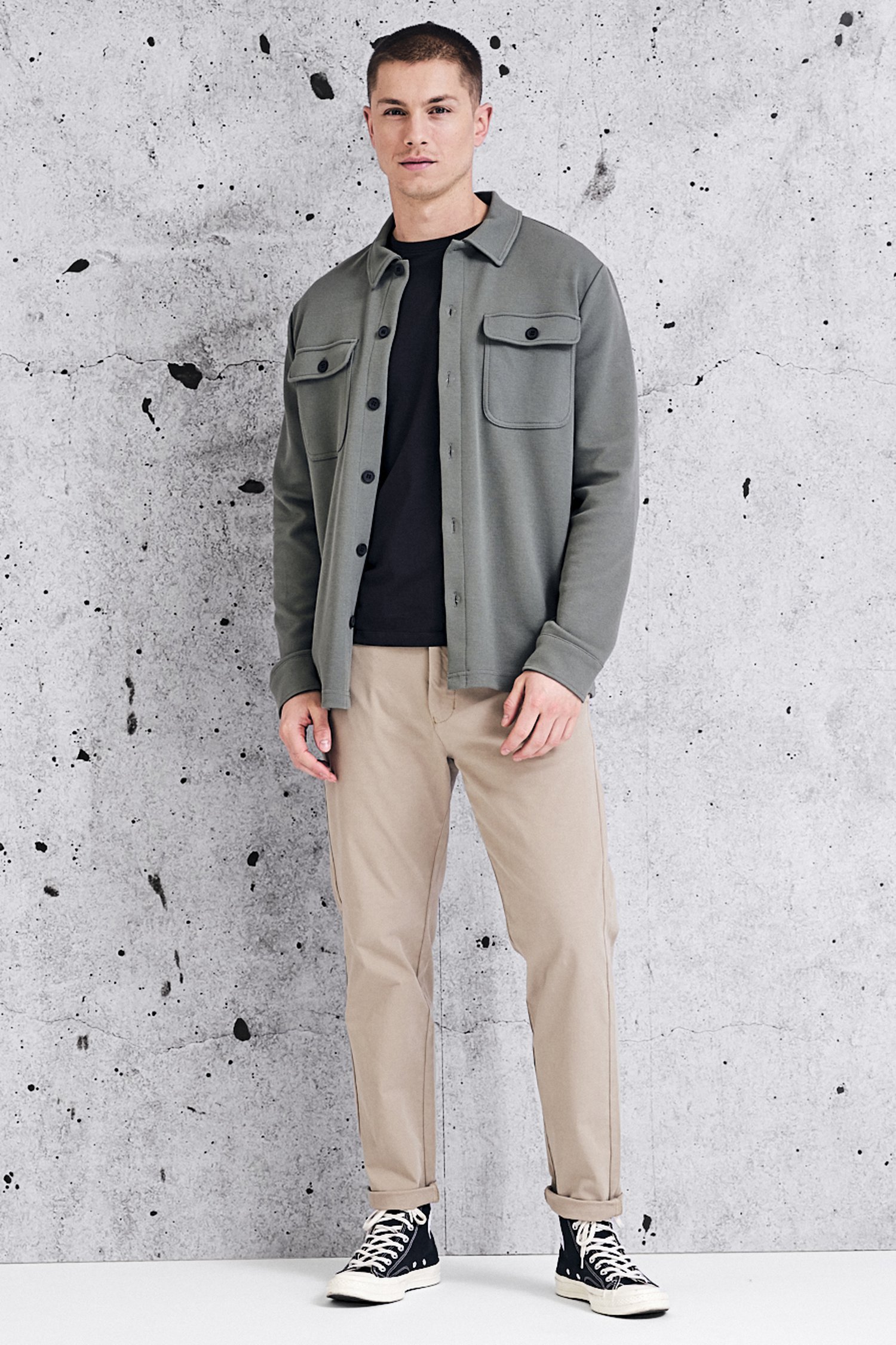 Voorkant van Groen overshirt met structuur door Only & Sons voor Heren