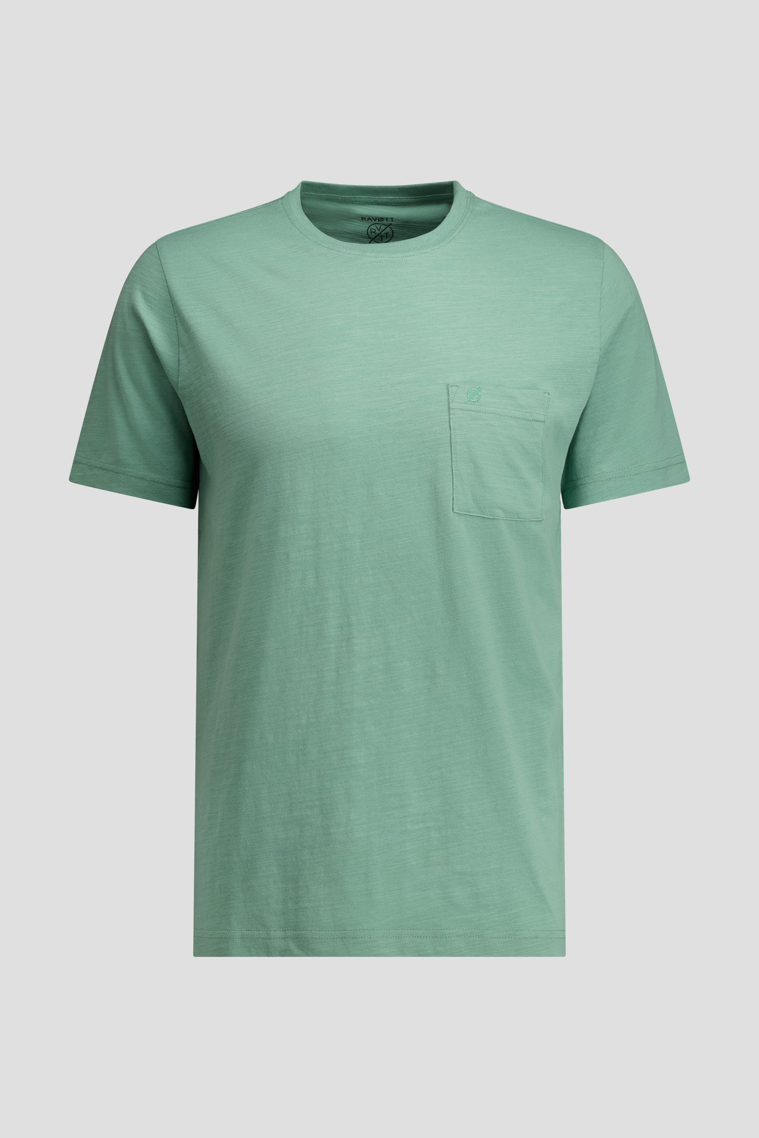 Productfoto 1 van Groen T-shirt met ronde hals door Ravøtt voor Heren