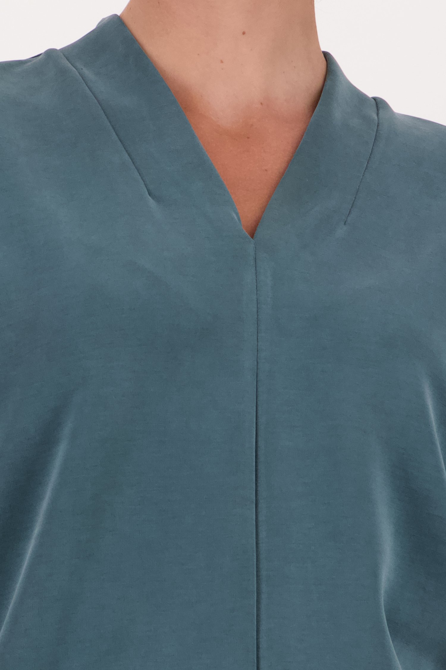 Groenblauw T-shirt in sweaterstof van Opus voor Dames