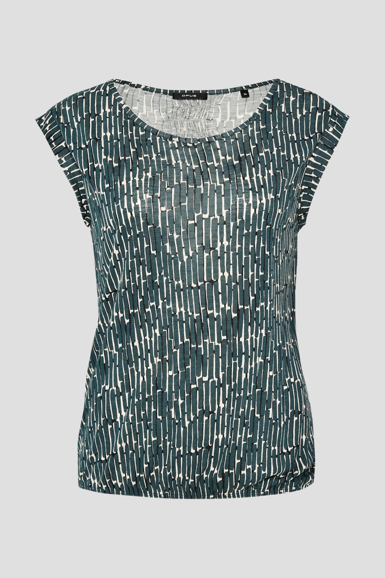 Groenblauwe top met print  van Opus voor Dames
