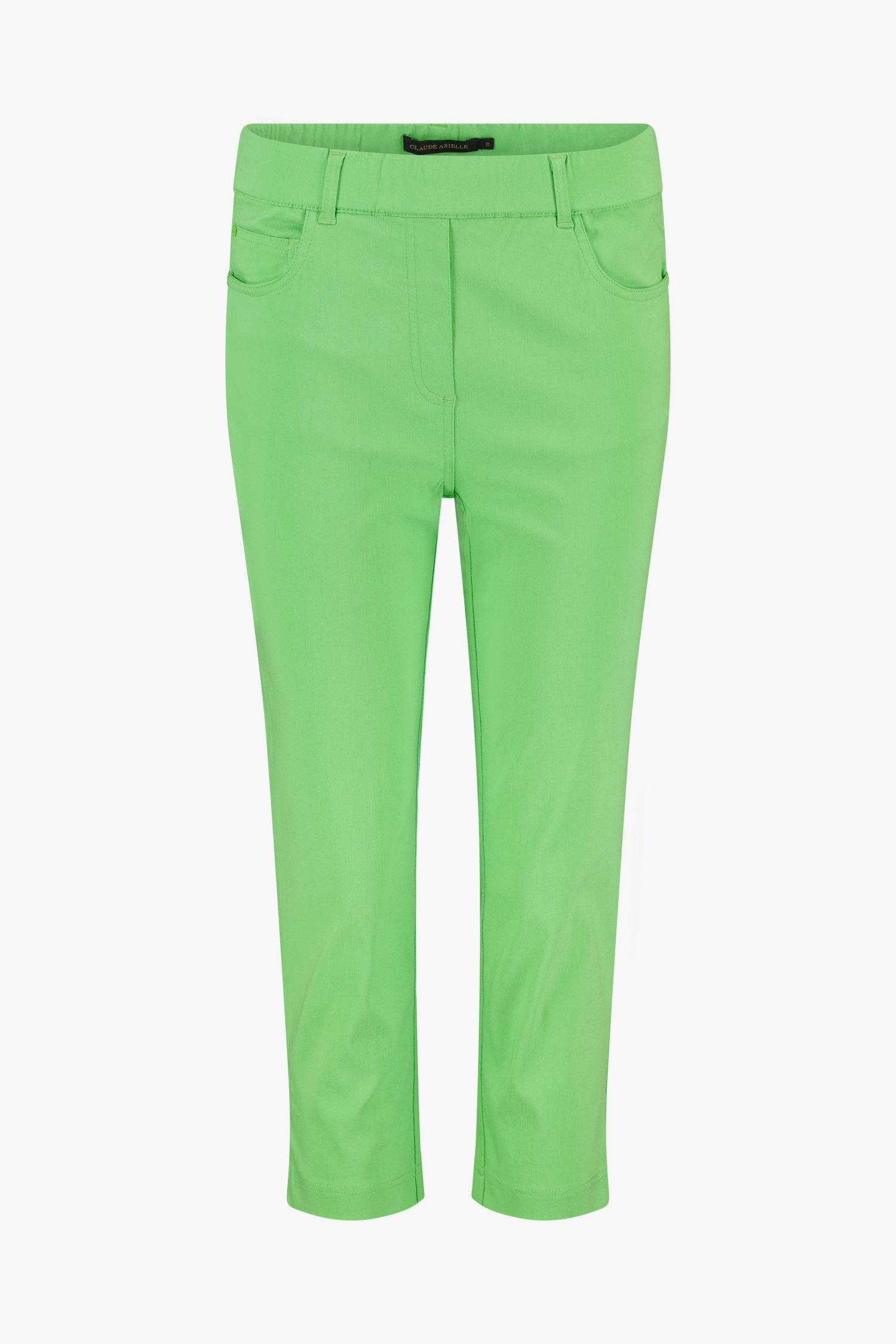 Groene 7/8 broek met elastische tailleband van Claude Arielle voor Dames