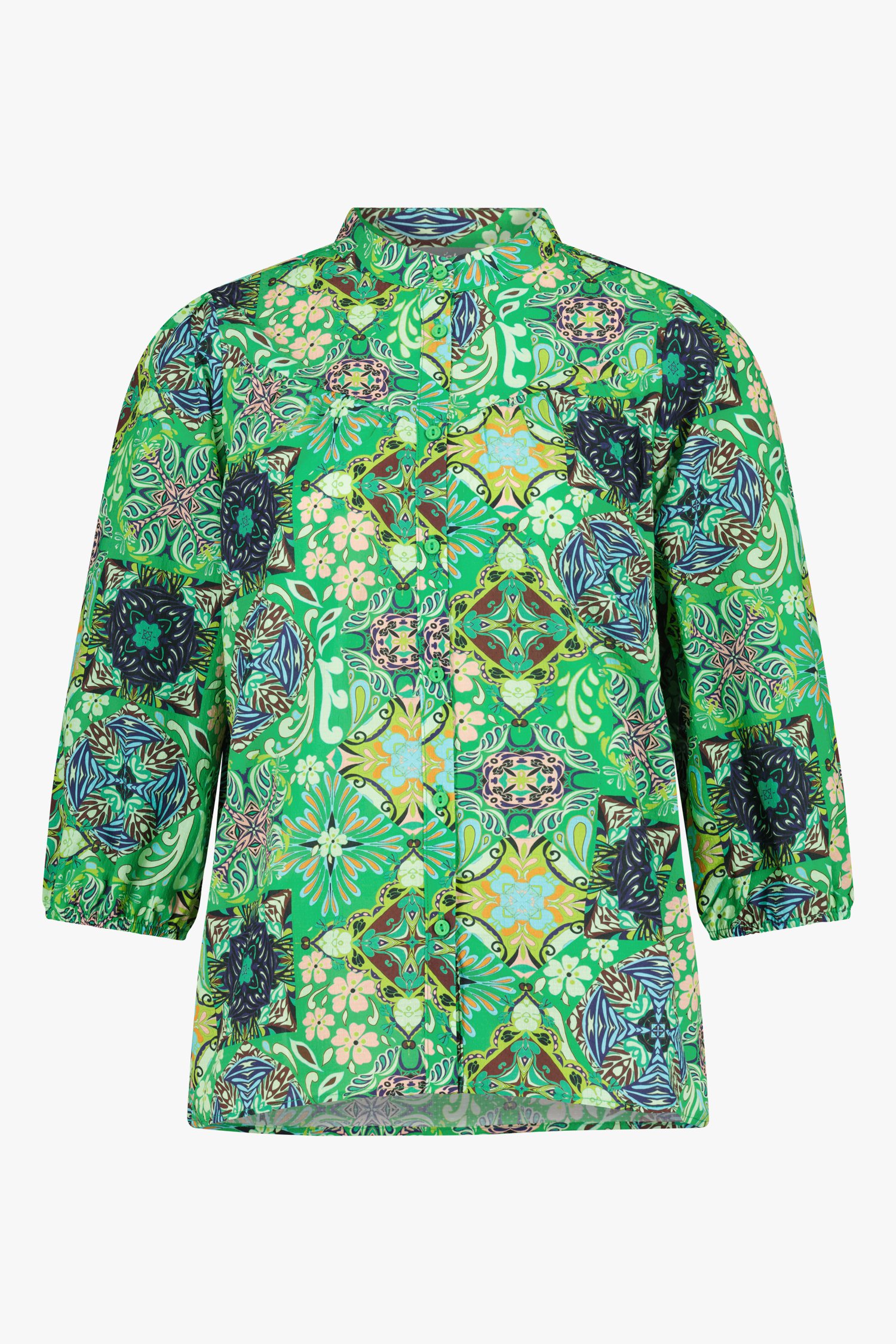 Groene blouse met fijne bloemenprint van Geisha voor Dames