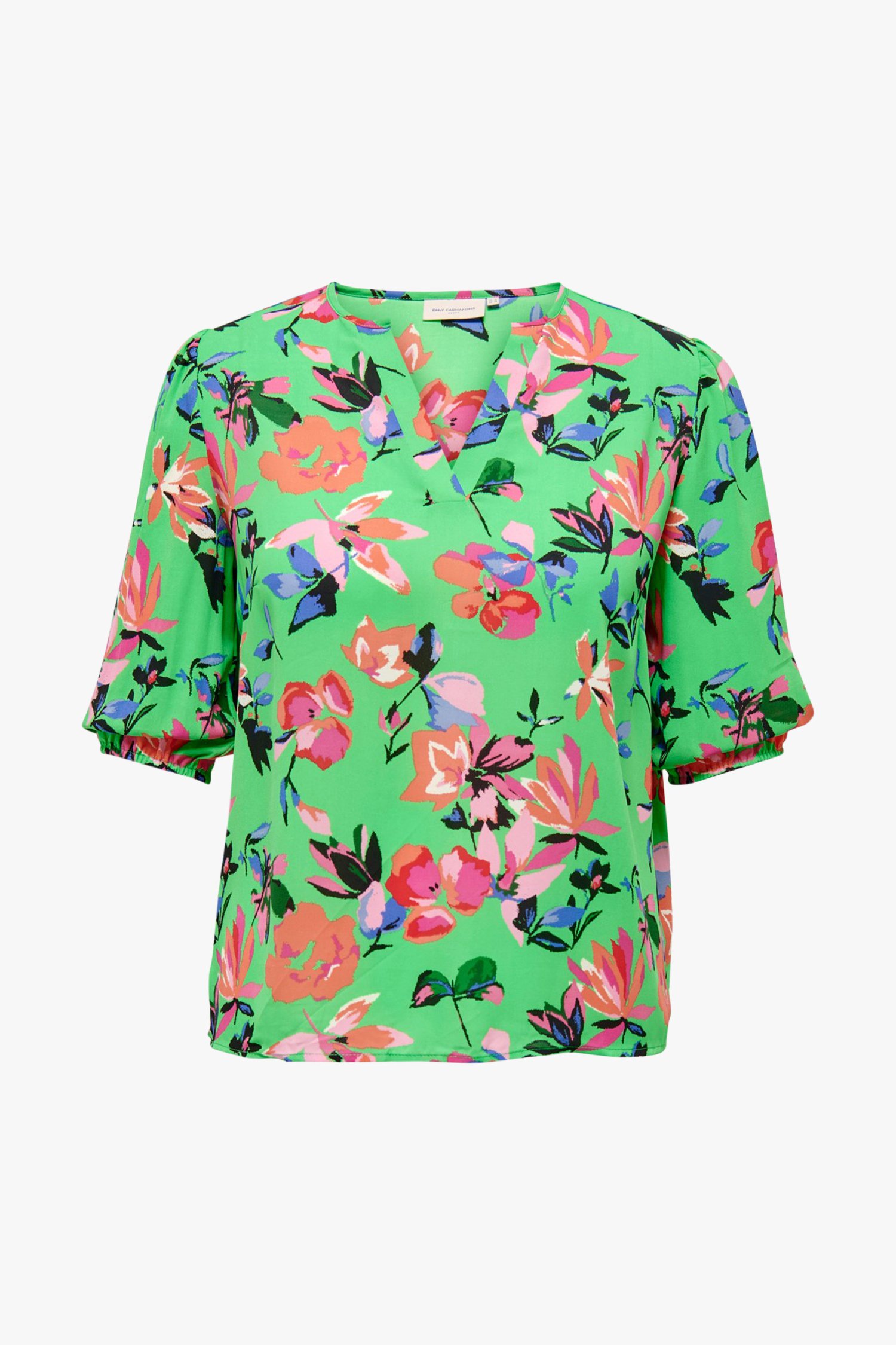 Groene blouse met kleurrijke bloemenprint van Only Carmakoma voor Dames