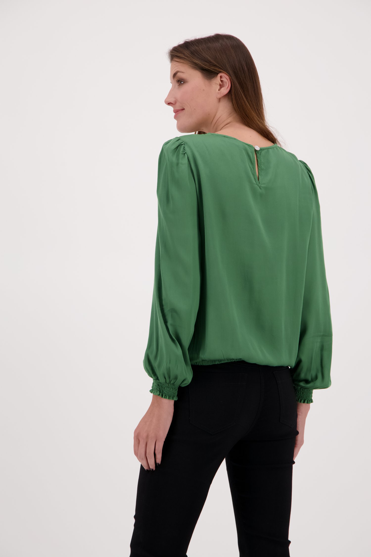 Groene blouse met plooitjes  van Signature voor Dames