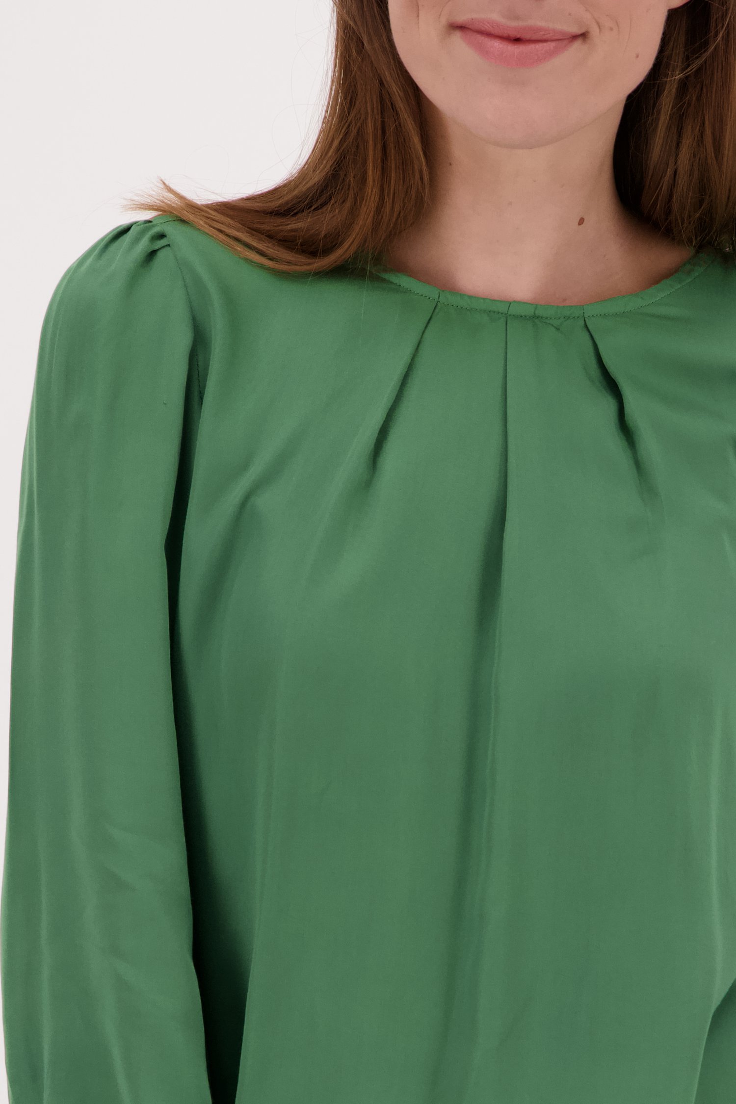 Groene blouse met plooitjes  van Signature voor Dames