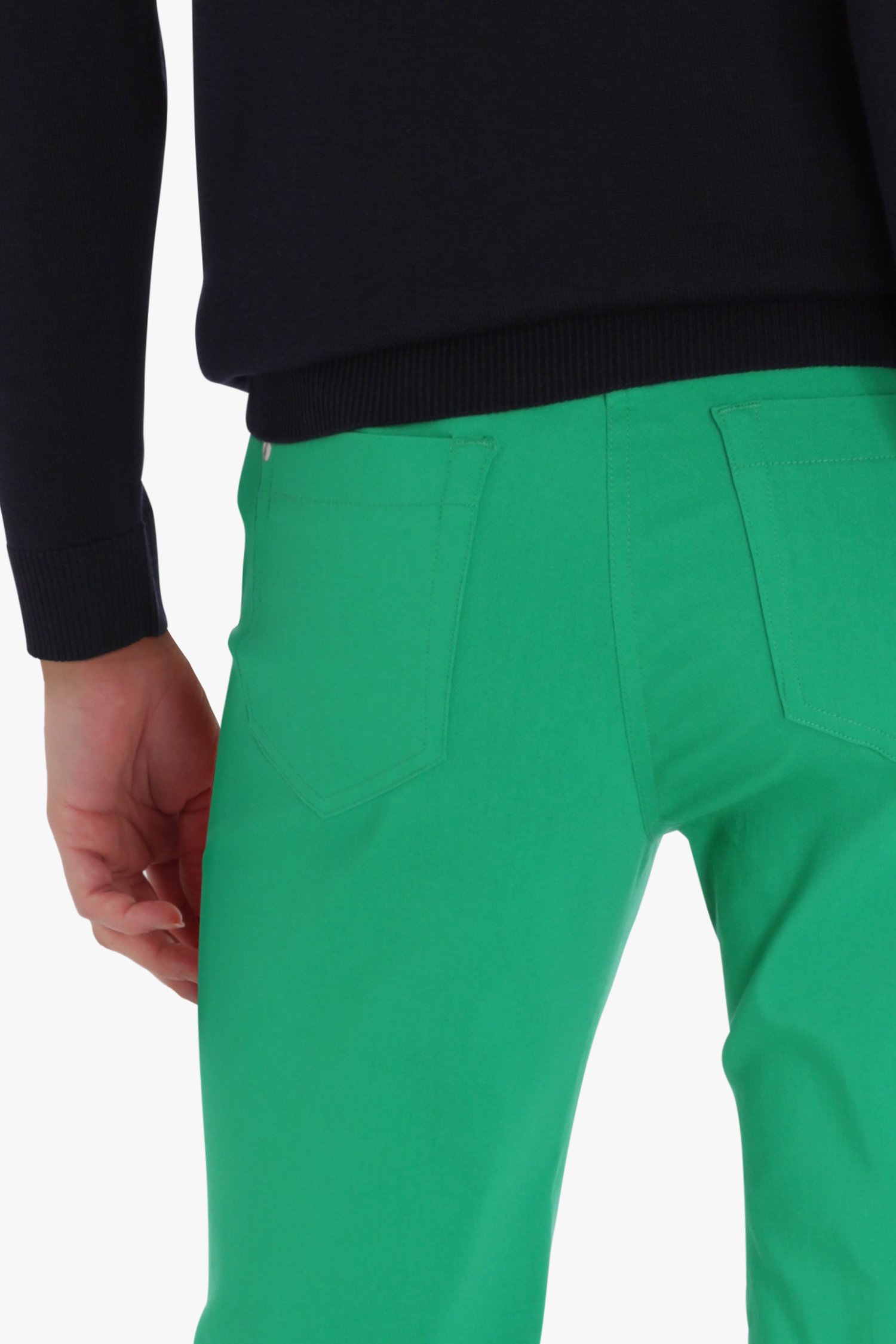 Hick Vergelden Verkoper Groene broek met elastische taille - straight fit van Claude Arielle |  5991263 | e5