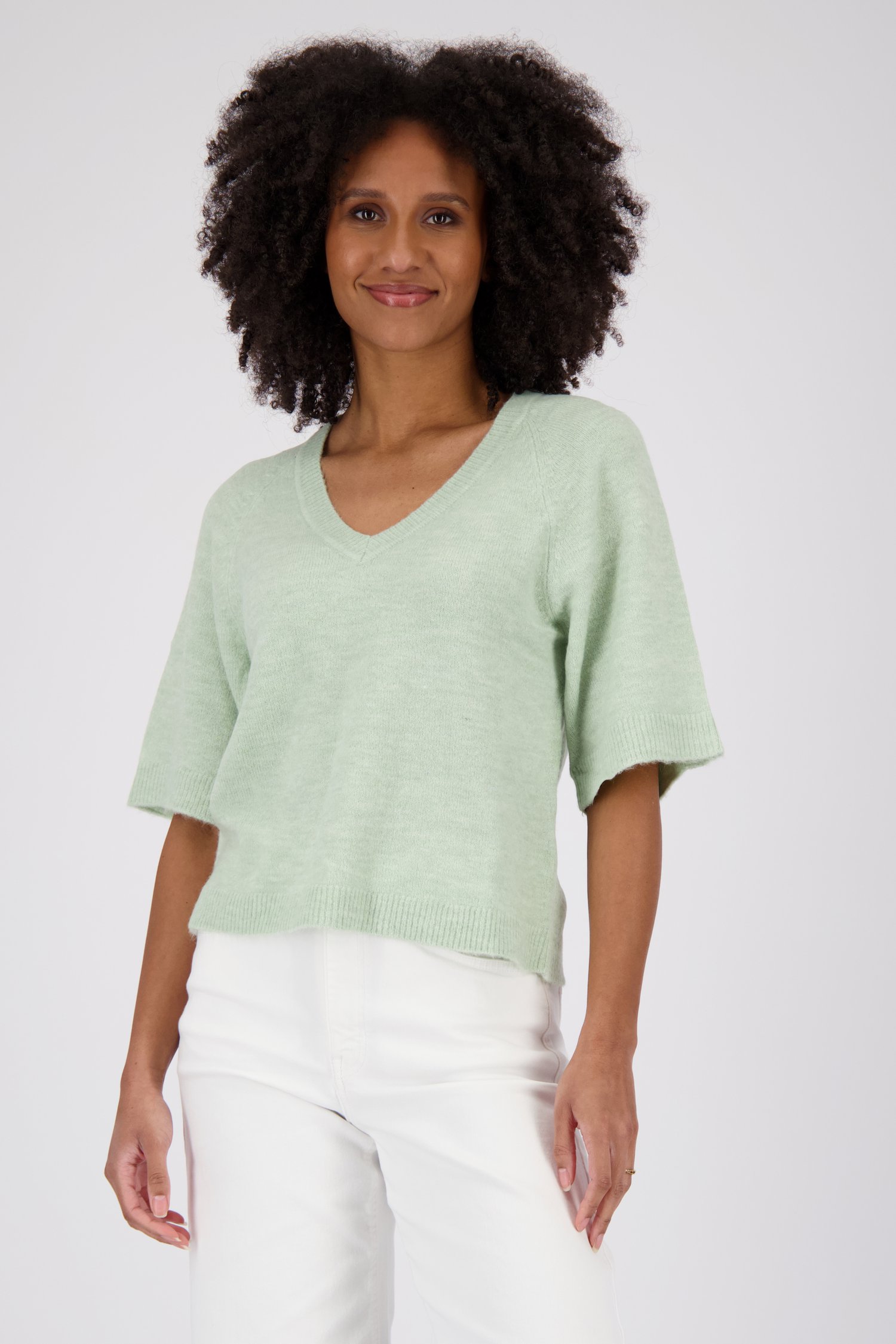 Groene gebreide trui met V-hals van JDY voor Dames