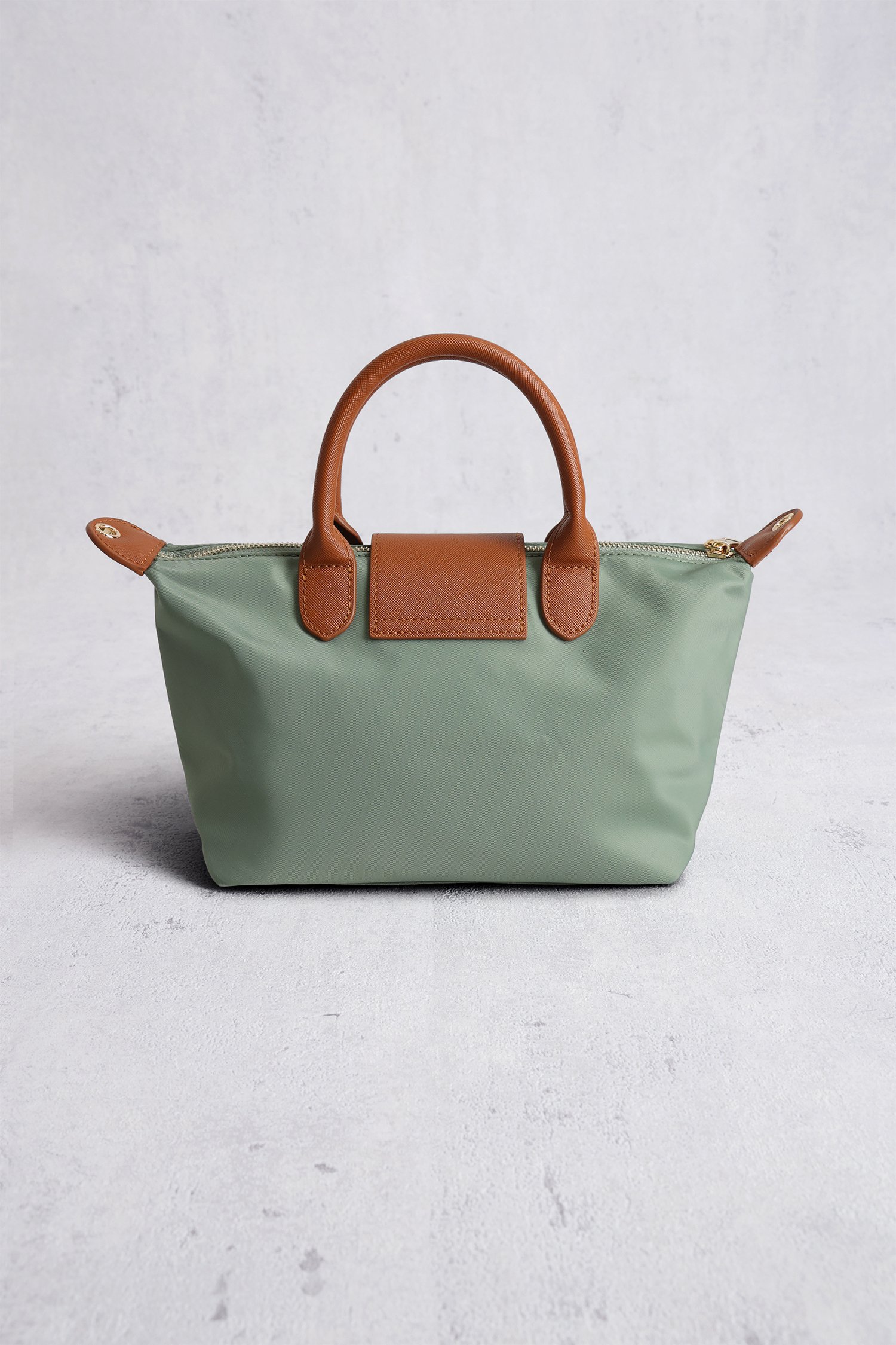 Groene handtas met bruine leather look afwerking van Liberty Island voor Dames
