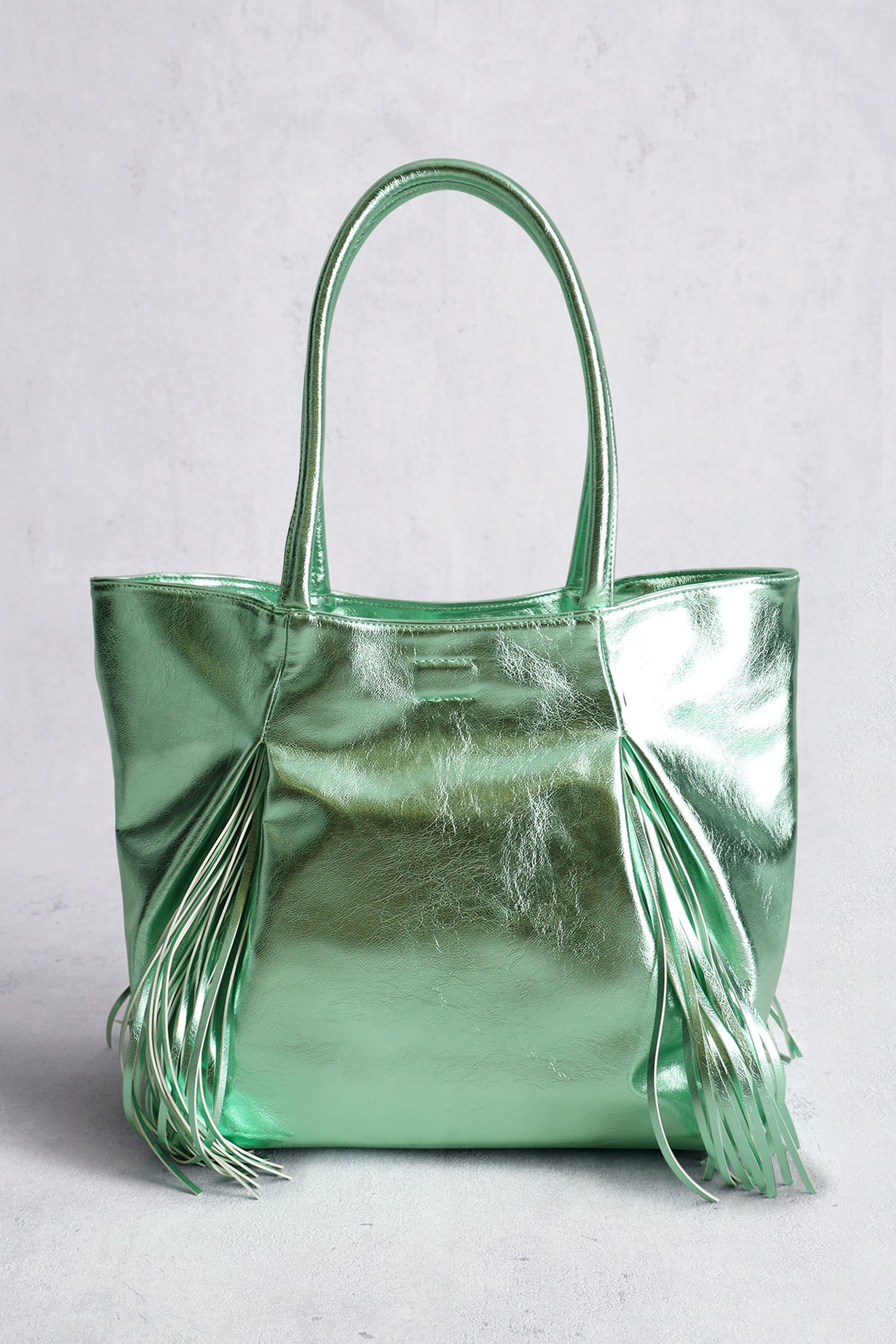 Groene metallic handtas van Louise voor Dames