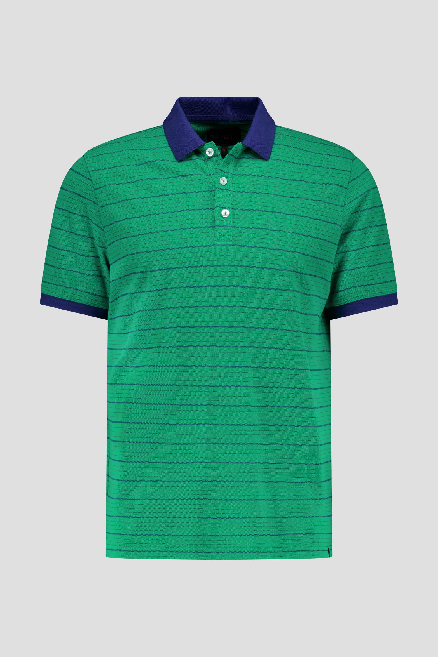 Groene polo met blauwe strepen van Ravøtt voor Heren