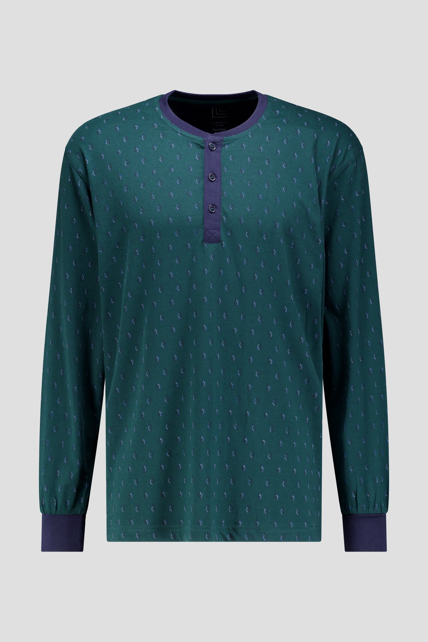 Productfoto 2 van Groene pyjamaset met blauw motief door Liberty Island voor Heren