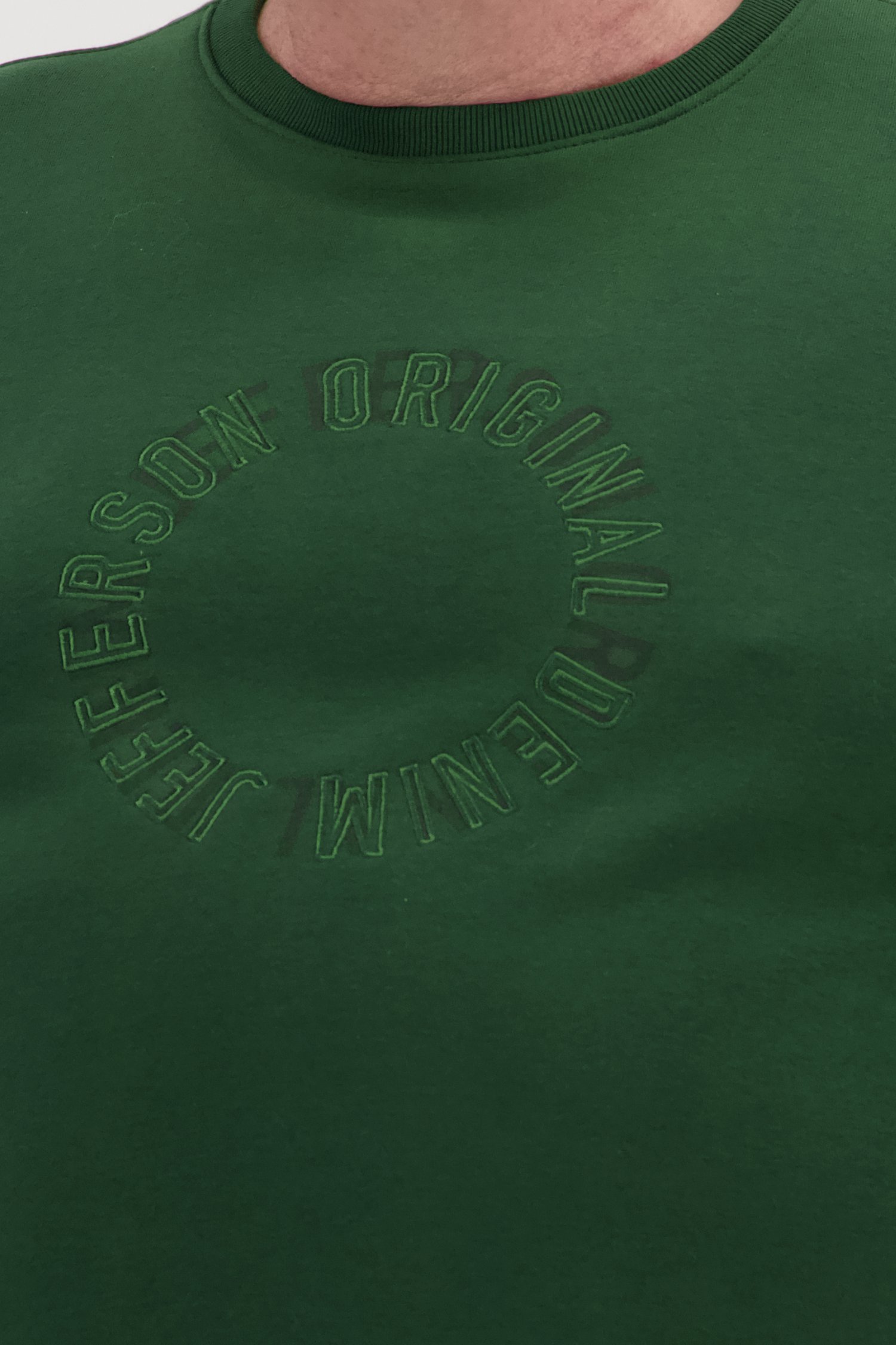 Groene sweater met ronde hals van Jefferson voor Heren